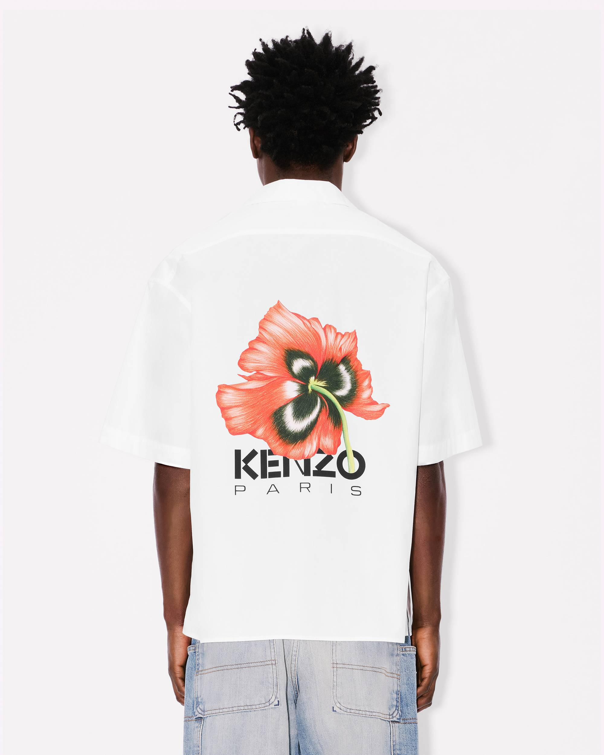 'KENZO Archive Bouquet' hawaiian short sleeve shirt in cotton poplin - 4