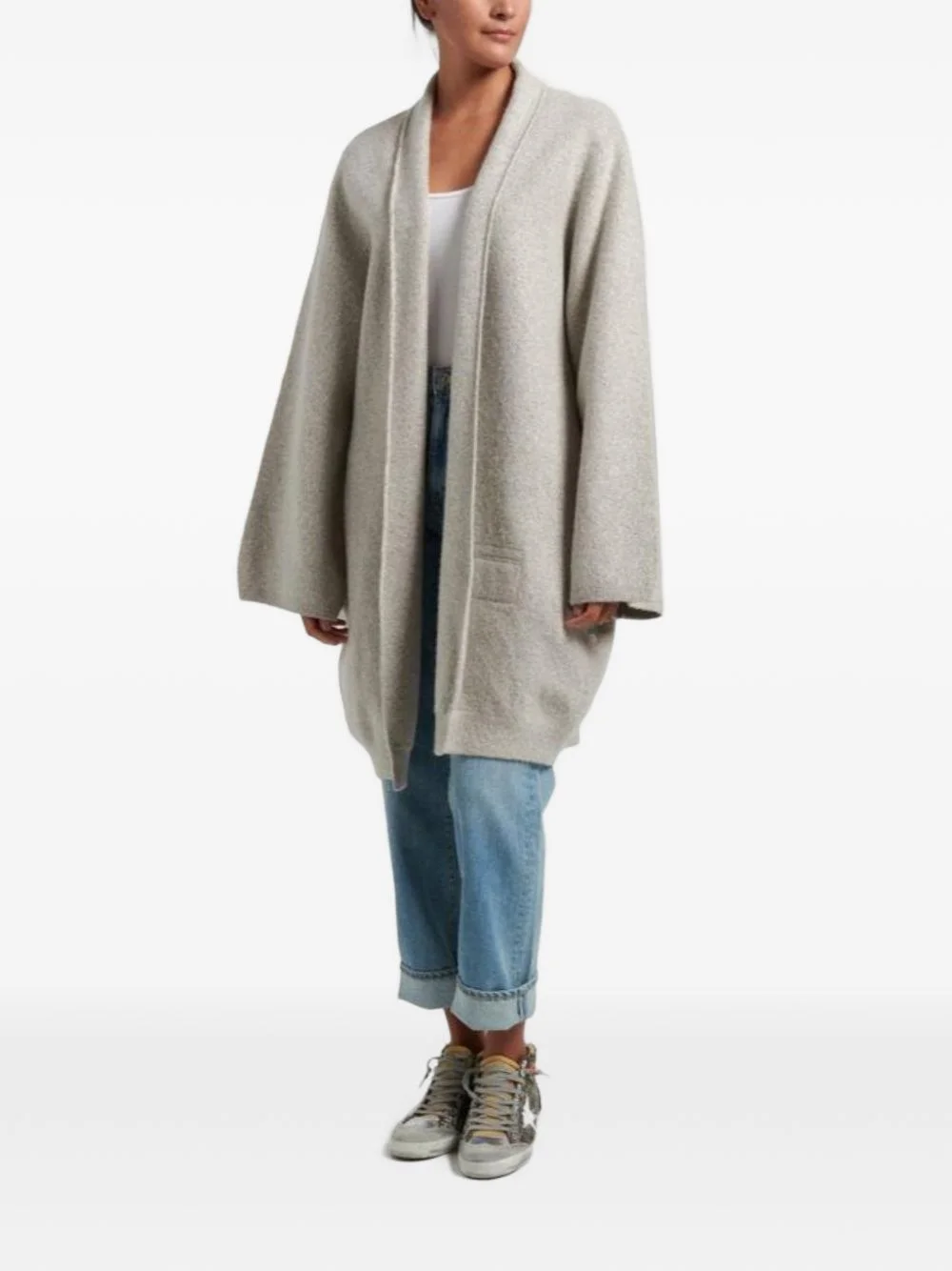 felted open-front coat - 1
