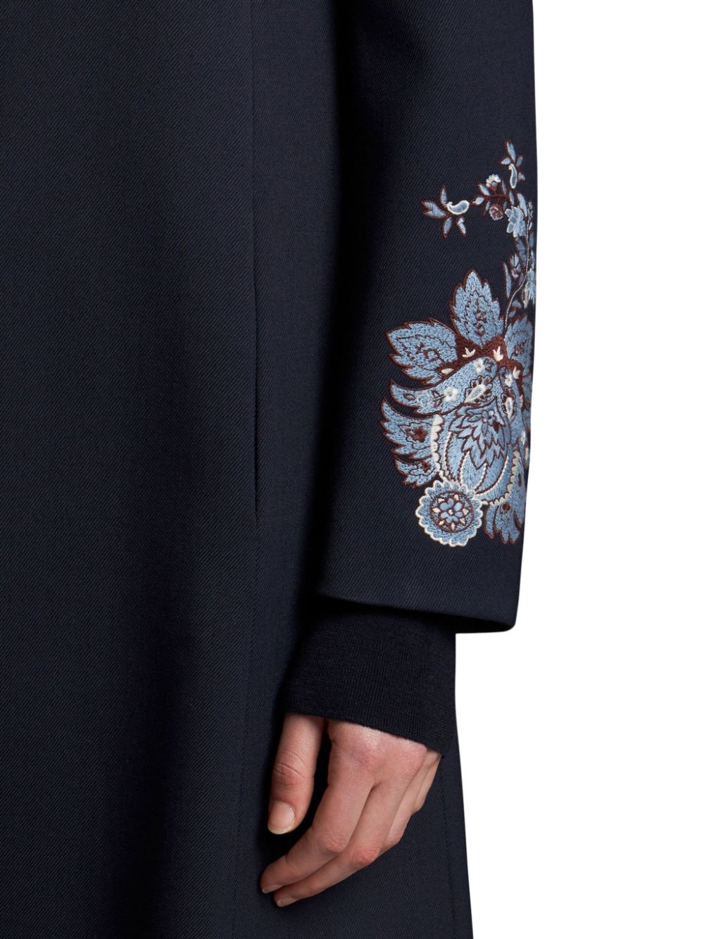 embroidered gabardine coat - 5