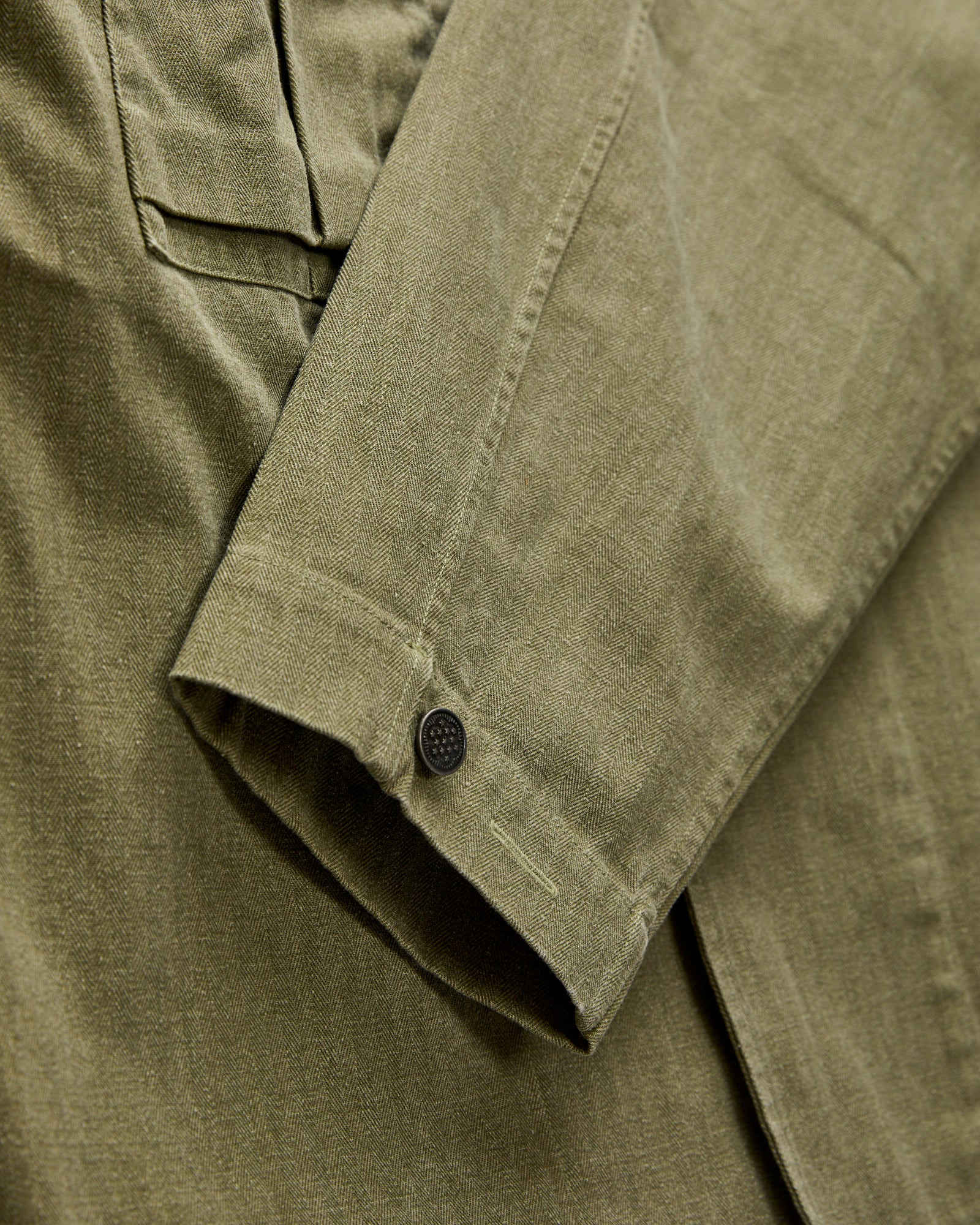 M43 Overshirt in Olive Herringbone Twill - 5
