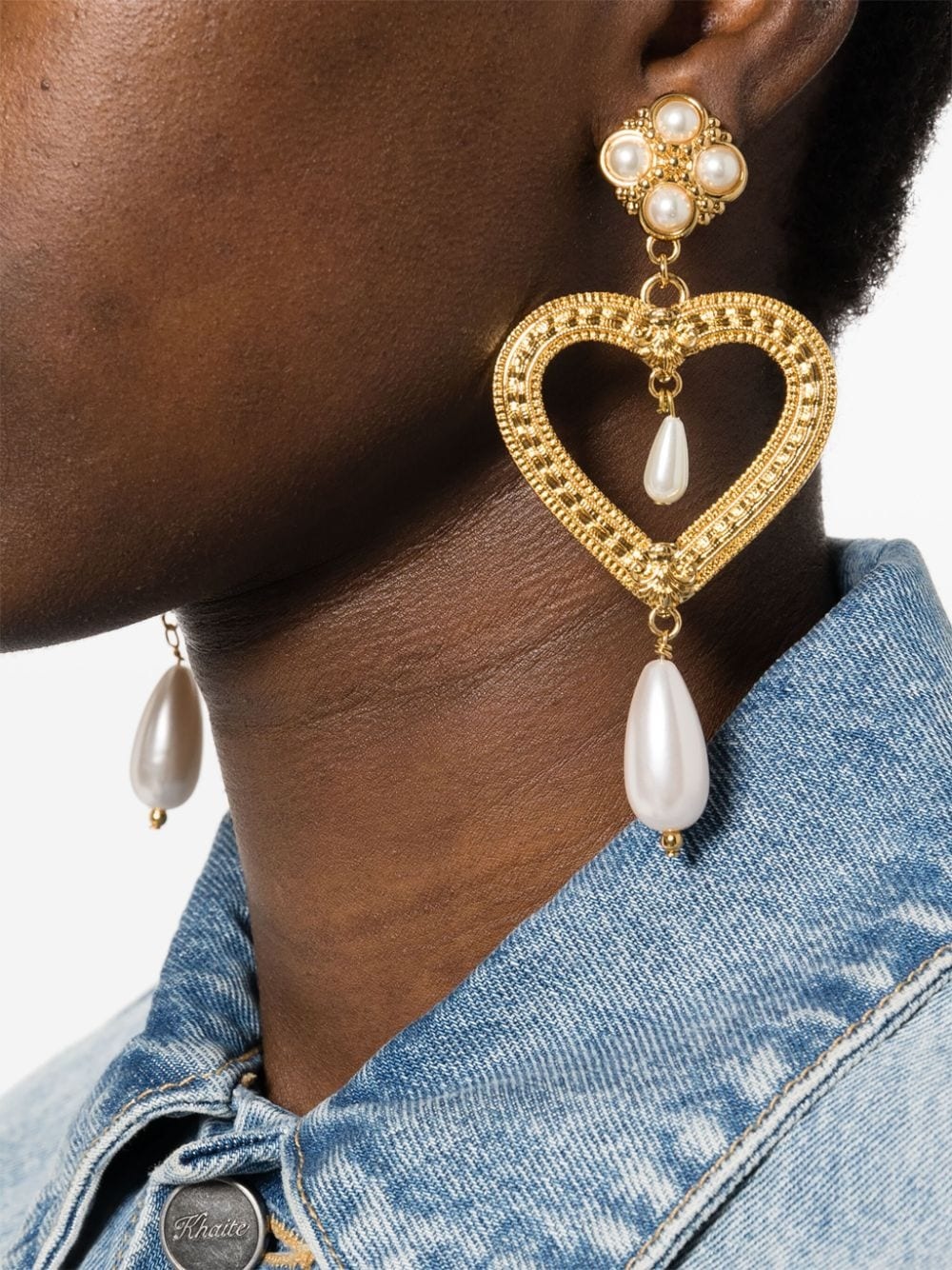 heart-shaped clip-on earrings - 2