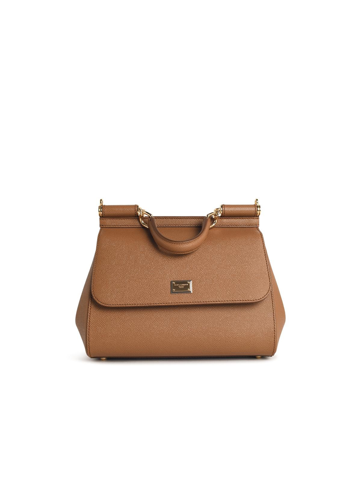 Dolce & Gabbana 'Sicily' Camel Leather Bag Women - 1