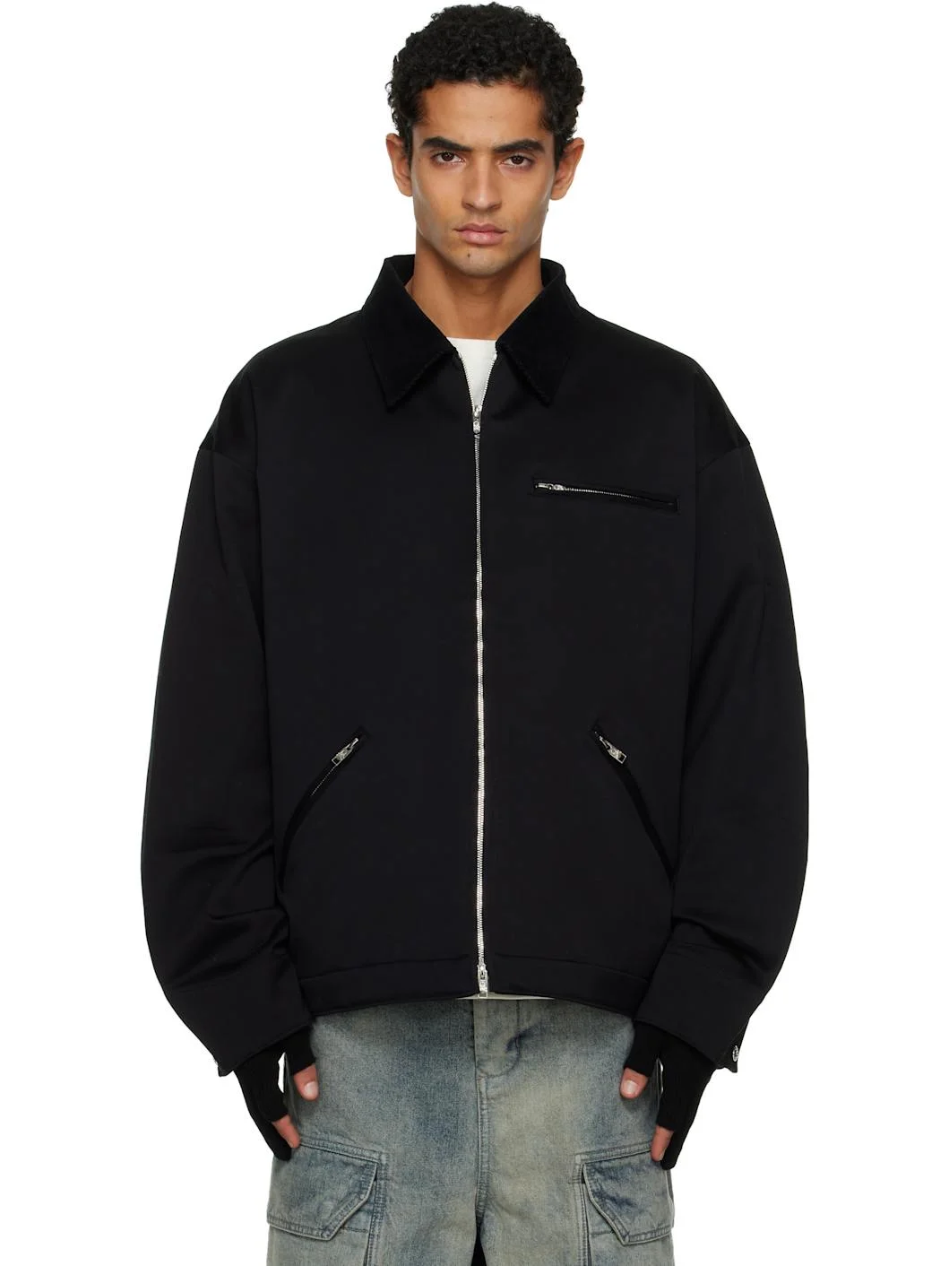 Black Aviator Jacket - 1