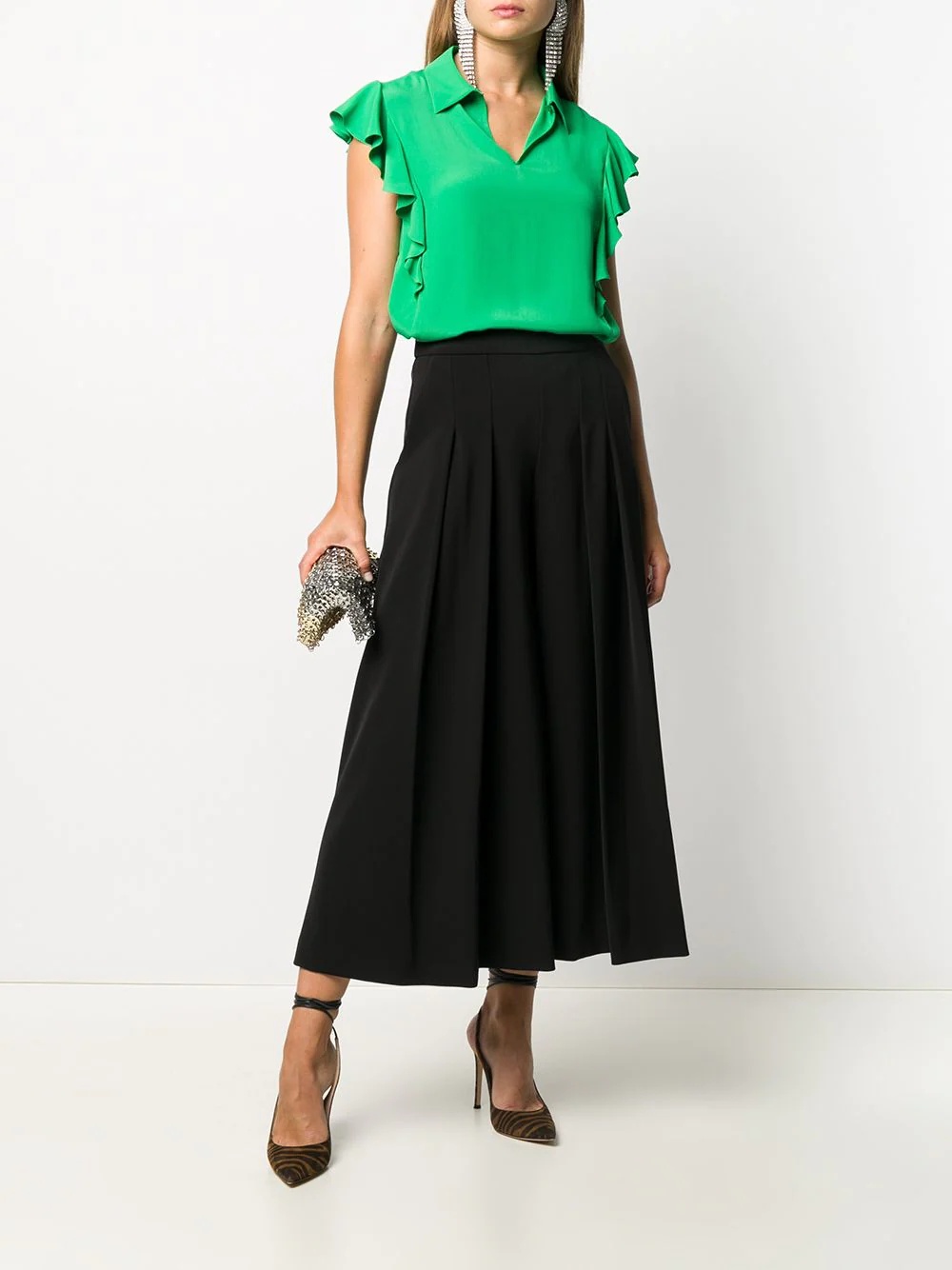 pleated wide-leg trousers - 2