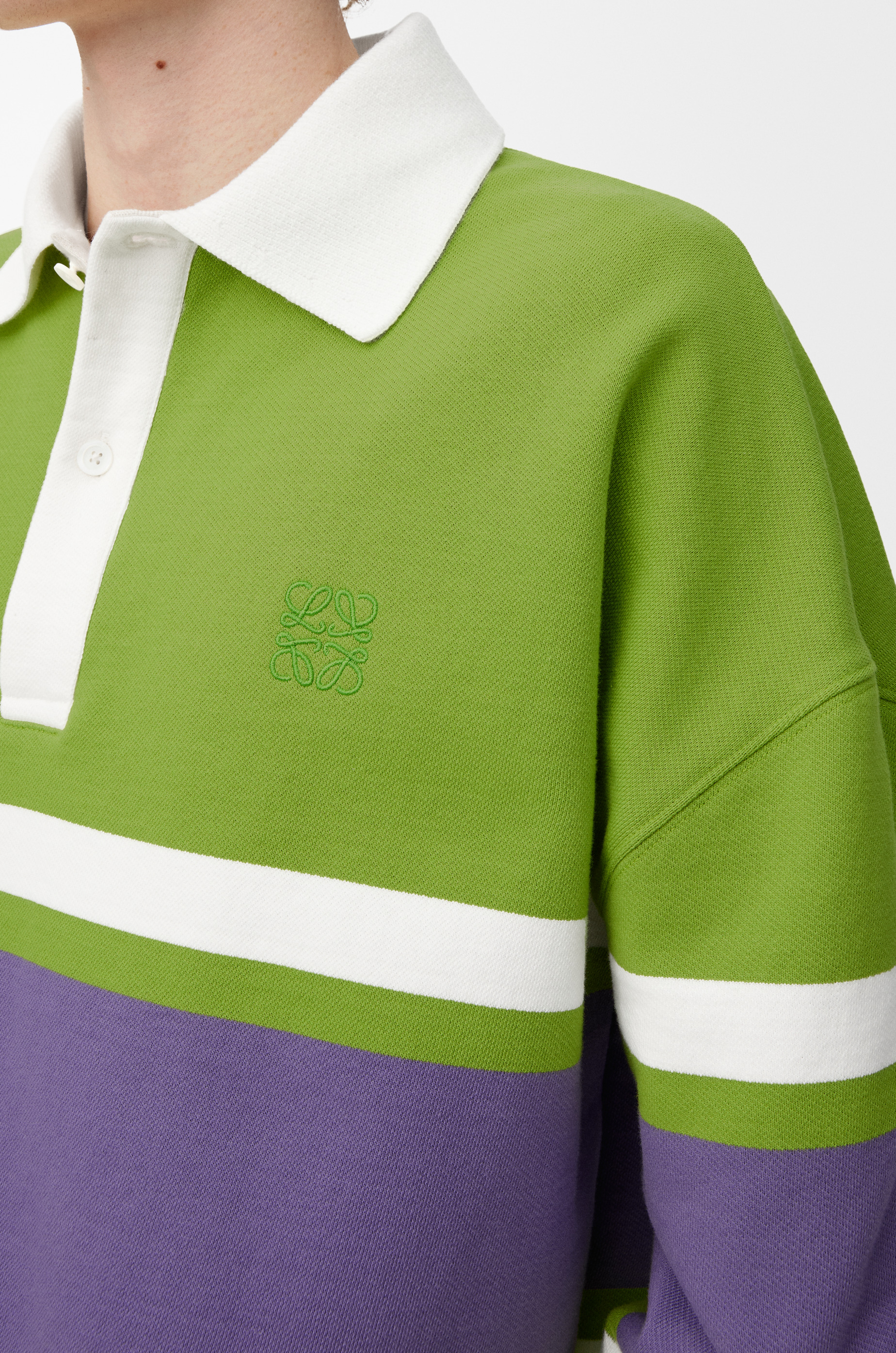 Long sleeve polo shirt in cotton - 5