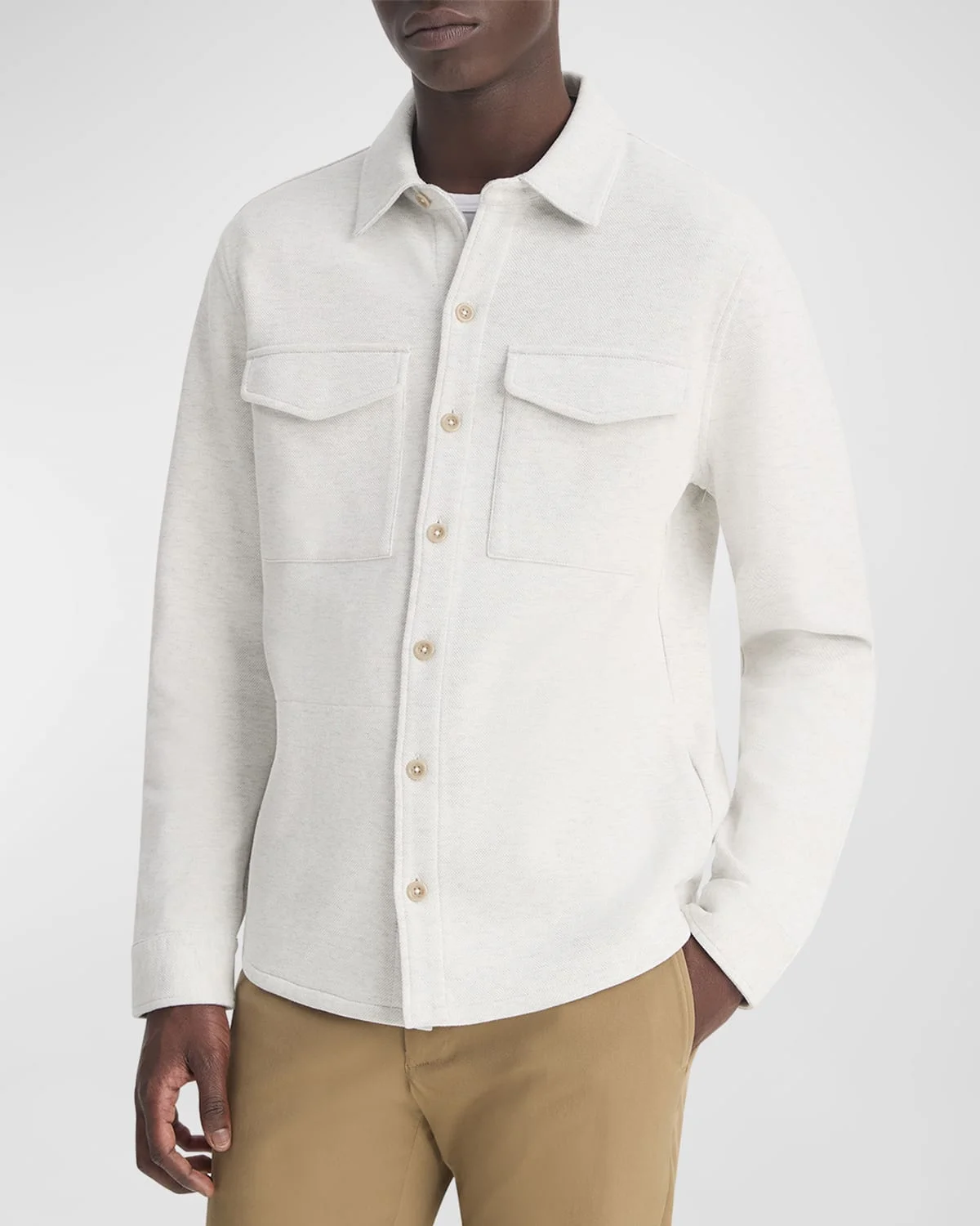 Men's Solid 4-Pocket Shirt Jacket - 1