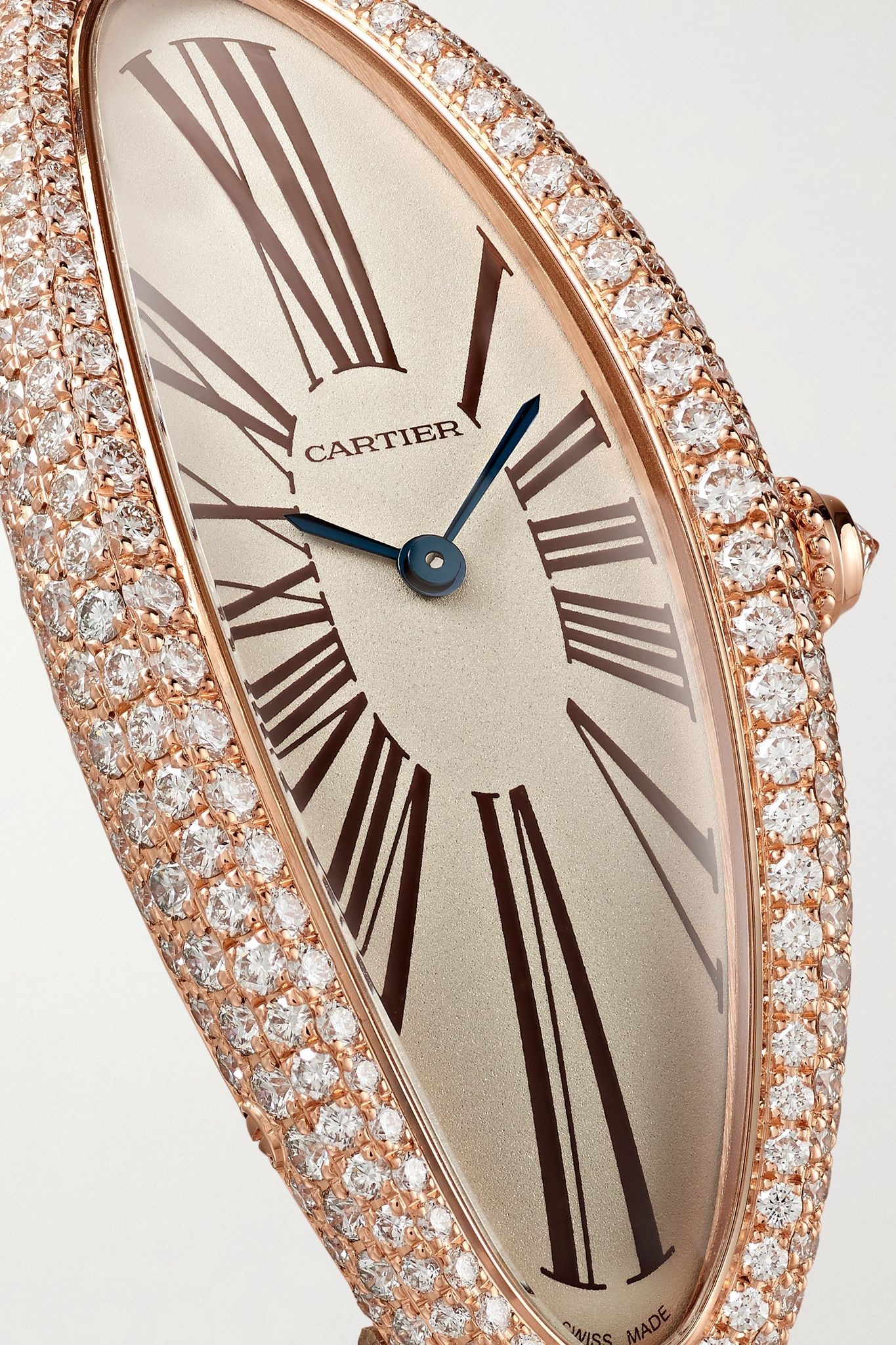 Baignoire Allongée 21mm medium 18-karat pink gold, alligator and diamond watch - 5