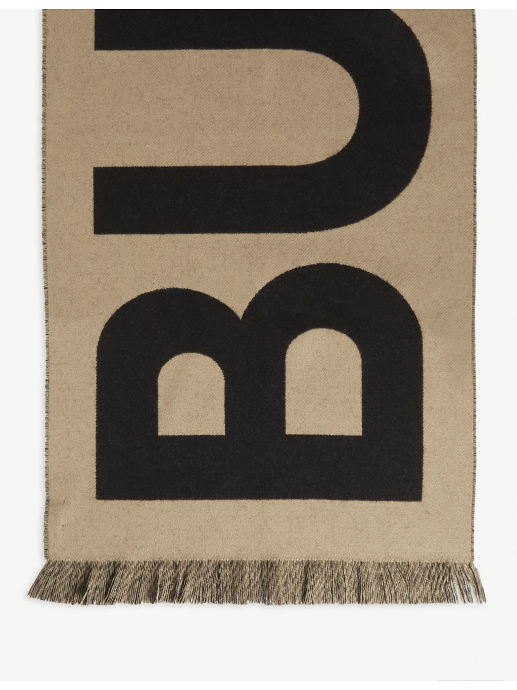 Logo-pattern wool football scarf - 3