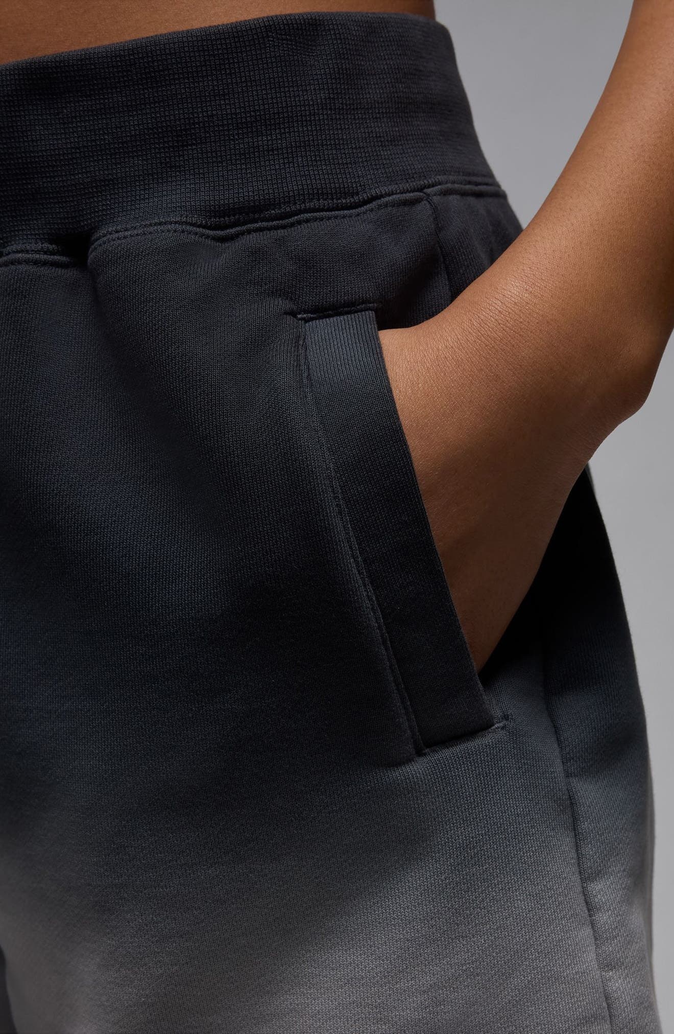 Jordan Flight Fleece Dip Dye Sweat Shorts in Light Smoke Grey at Nordstrom - 6