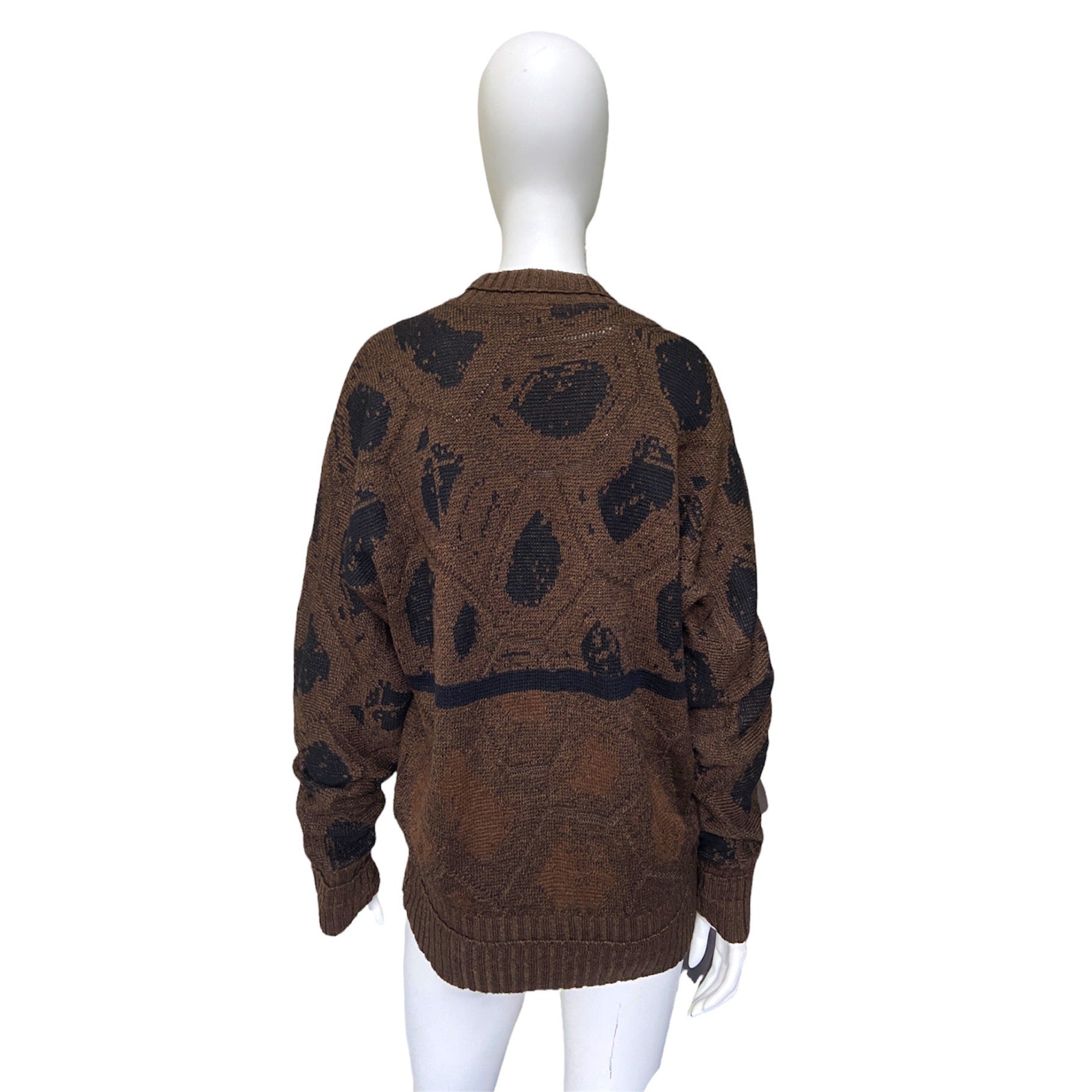 Gianni Versace 1982fw grungy brown knit sweater 40 - 3