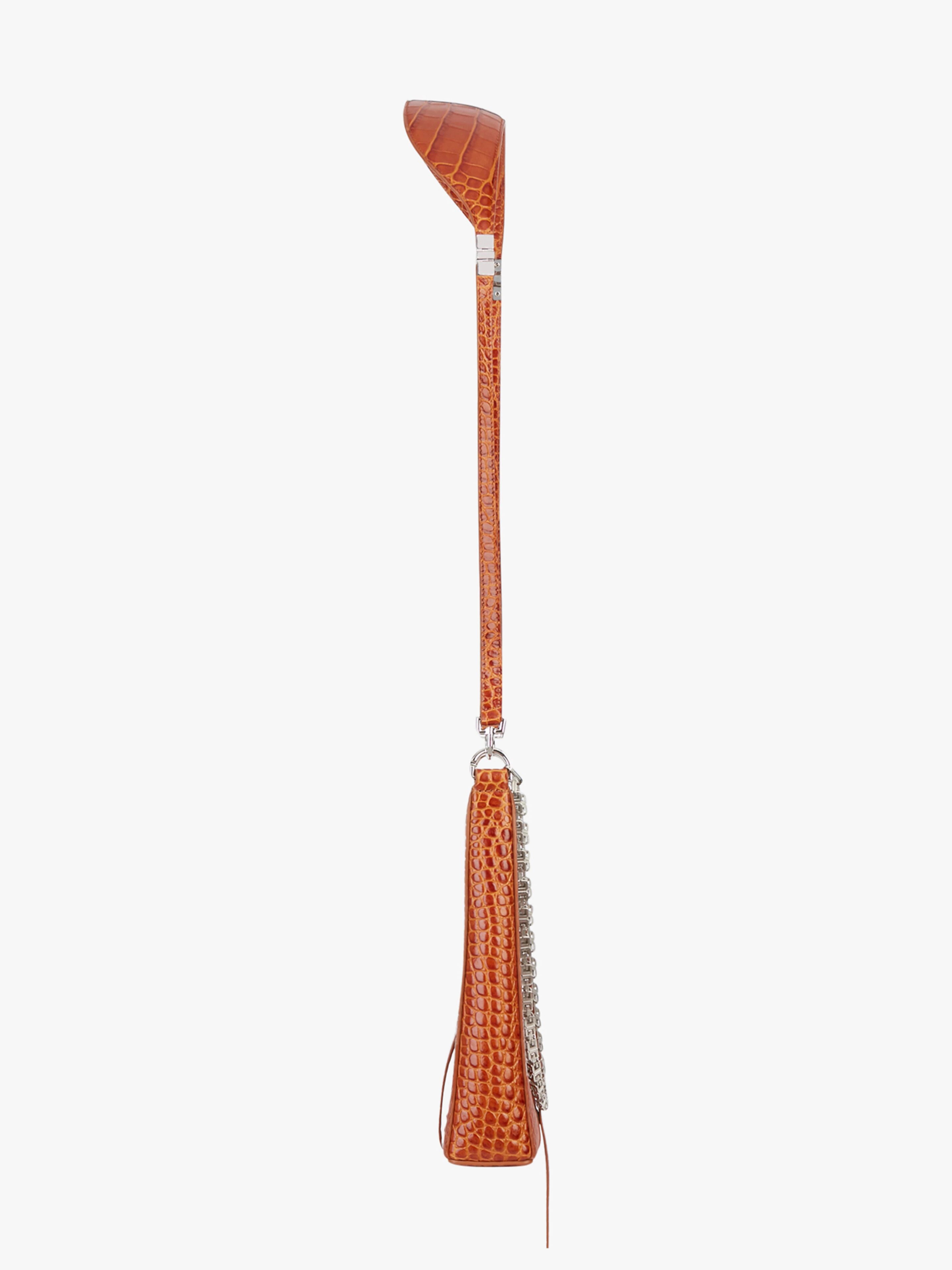 SMALL CUT OUT BAG IN CROCODILE EFFECT LEATHER WITH CHAIN - 4