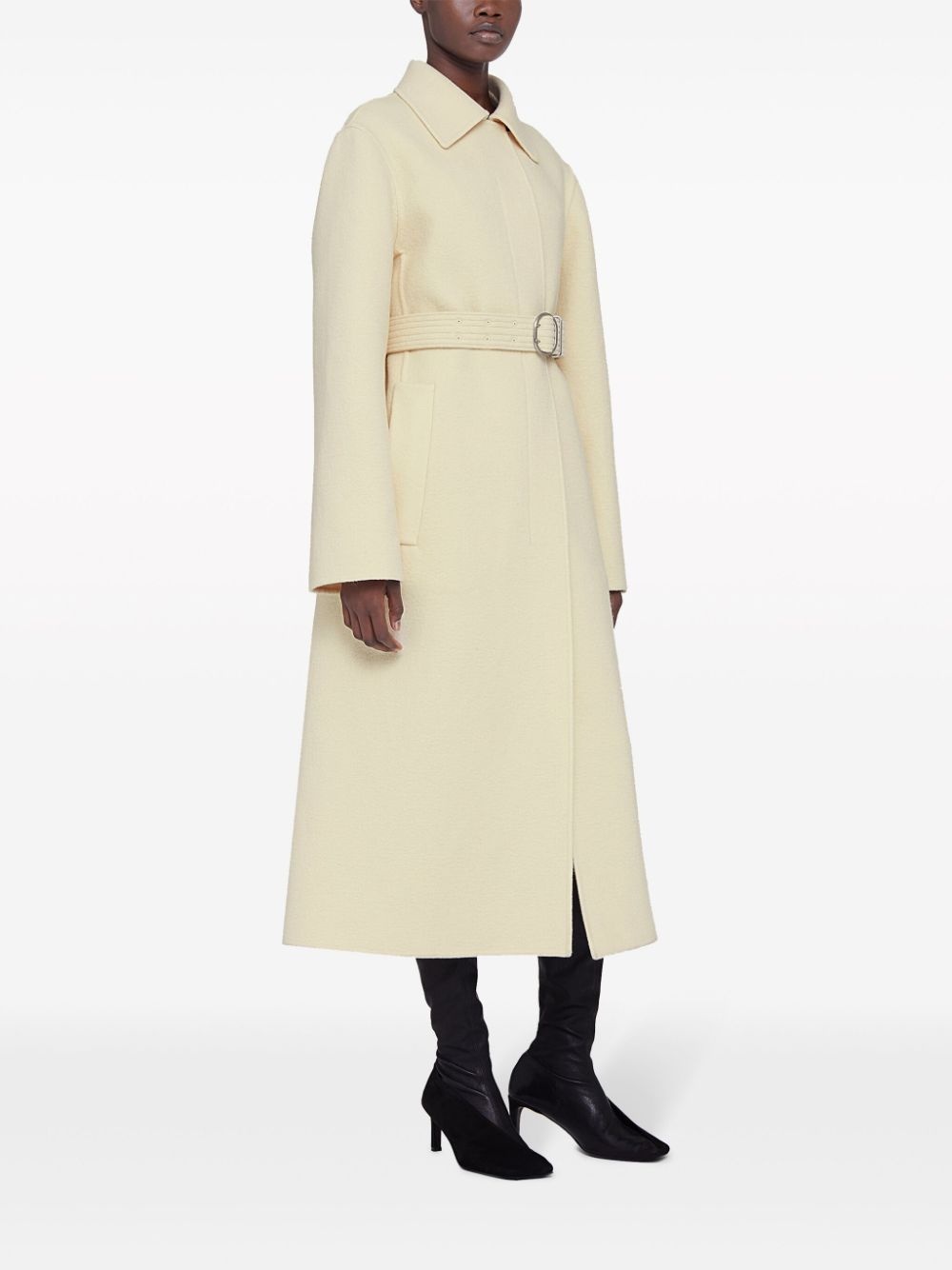 belted virgin wool coat - 2