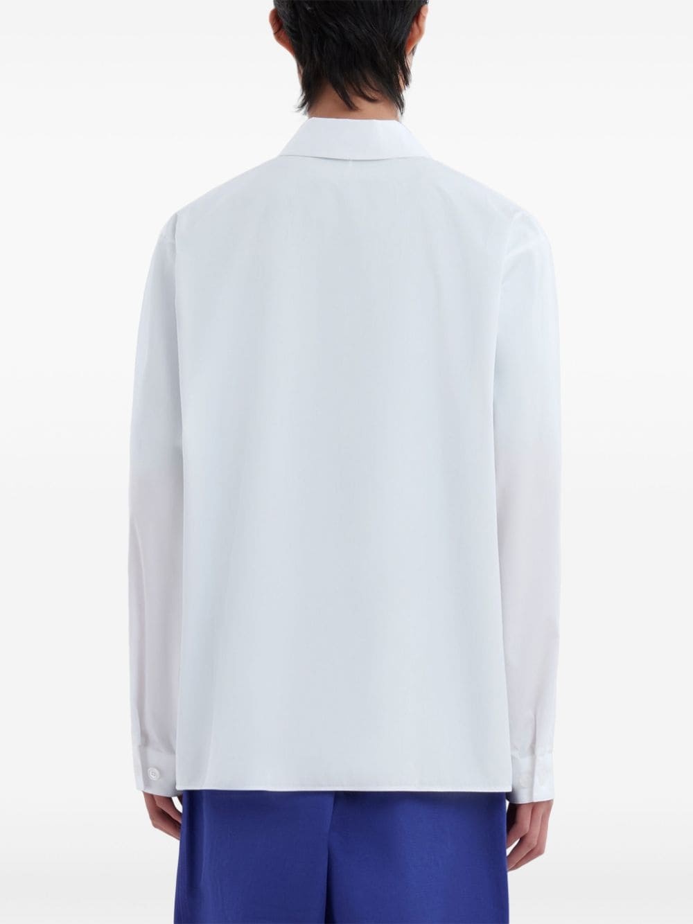 logo-print zip-up cotton shirt - 3