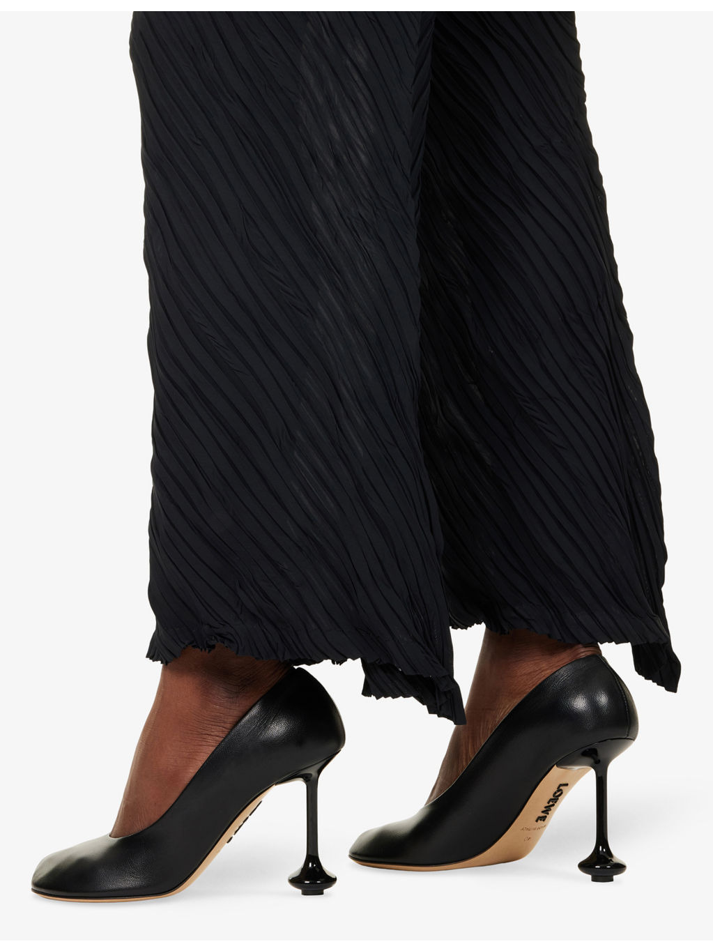 Wrinkled Straight-Leg Knitted Trousers - 6
