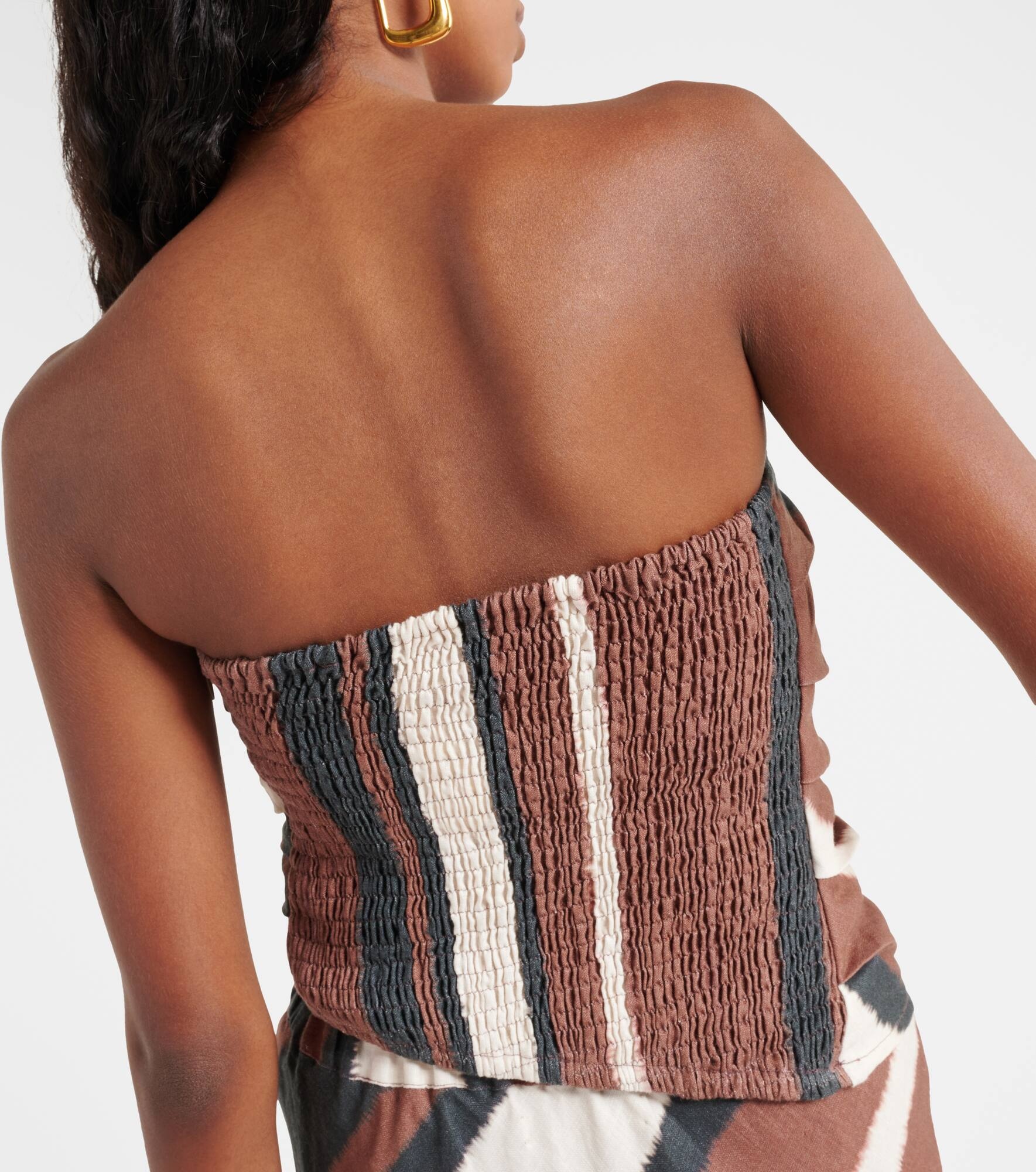 Setubal striped linen tube top - 5