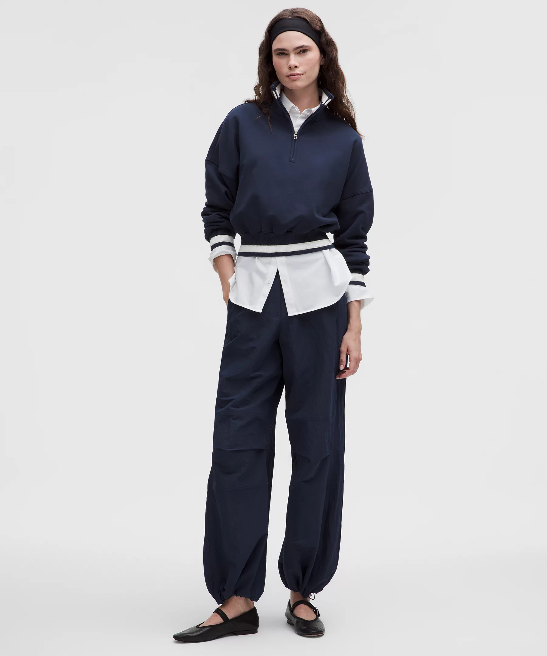 Perfectly Oversized Ringer Funnel-Neck Half Zip - 2