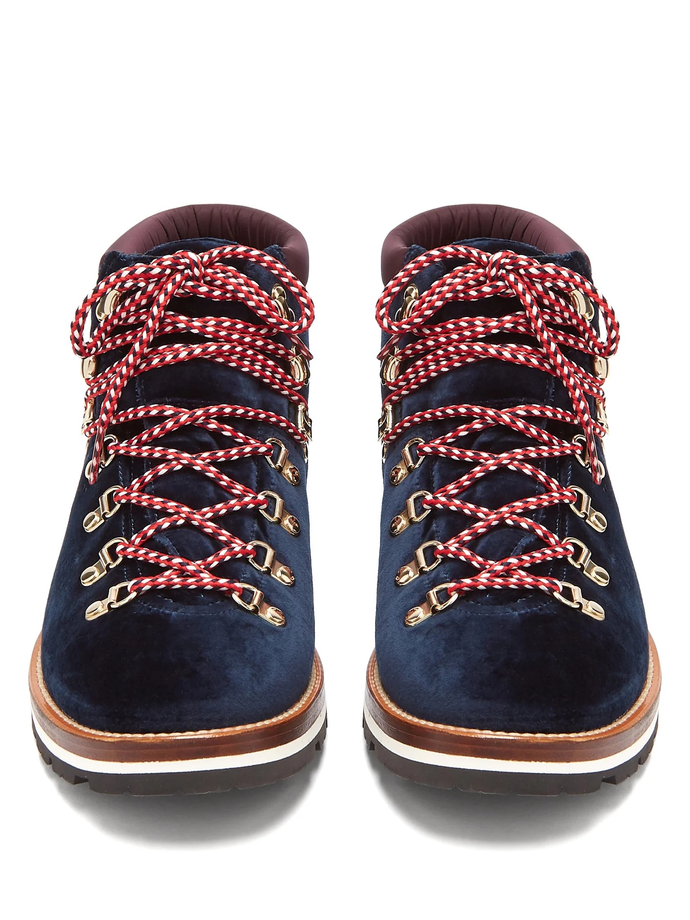 Blanche velvet lace-up mountain boots - 5