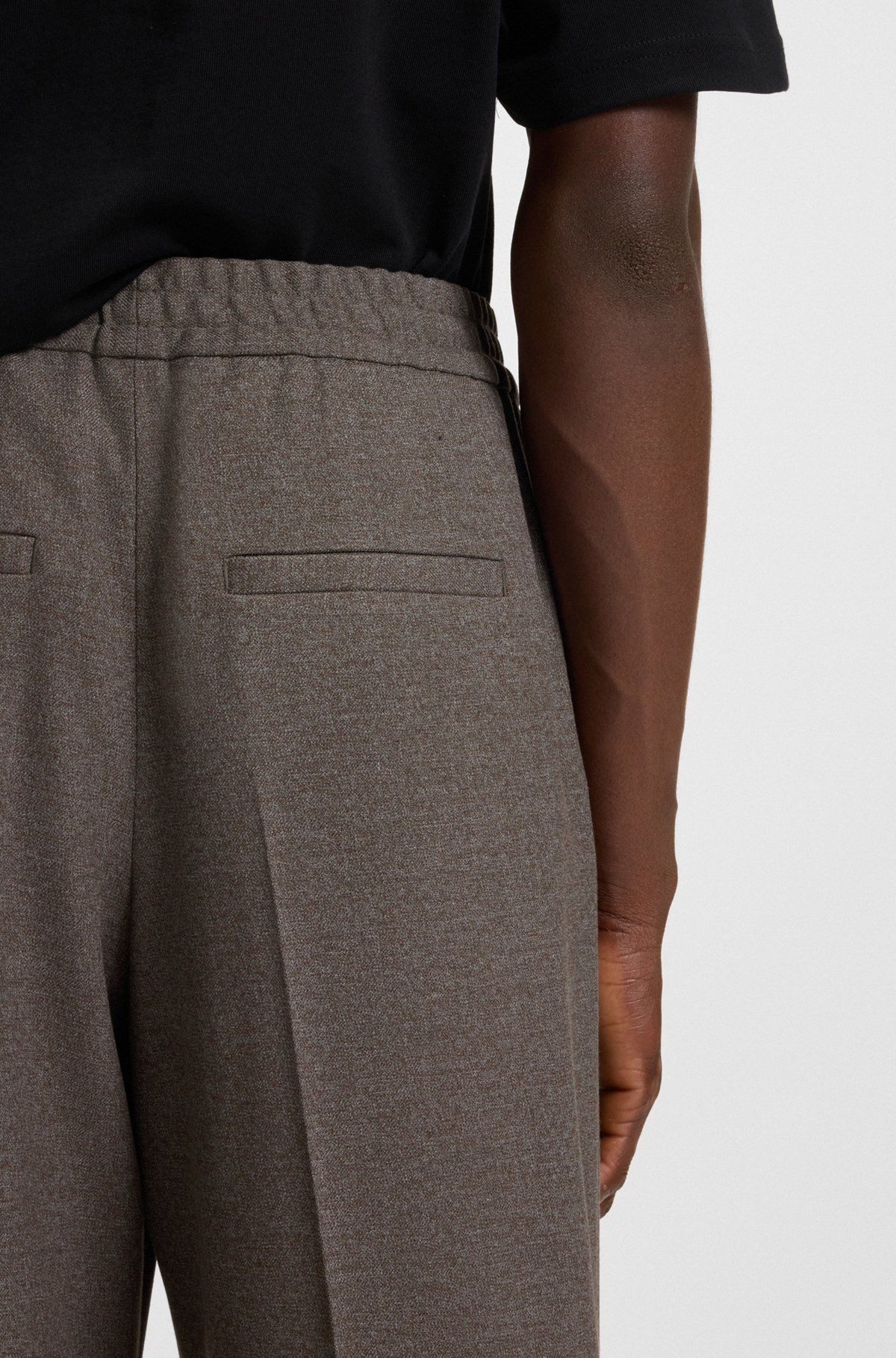 MODERN-FIT TROUSERS IN MOULINÉ STRETCH TWILL - 5
