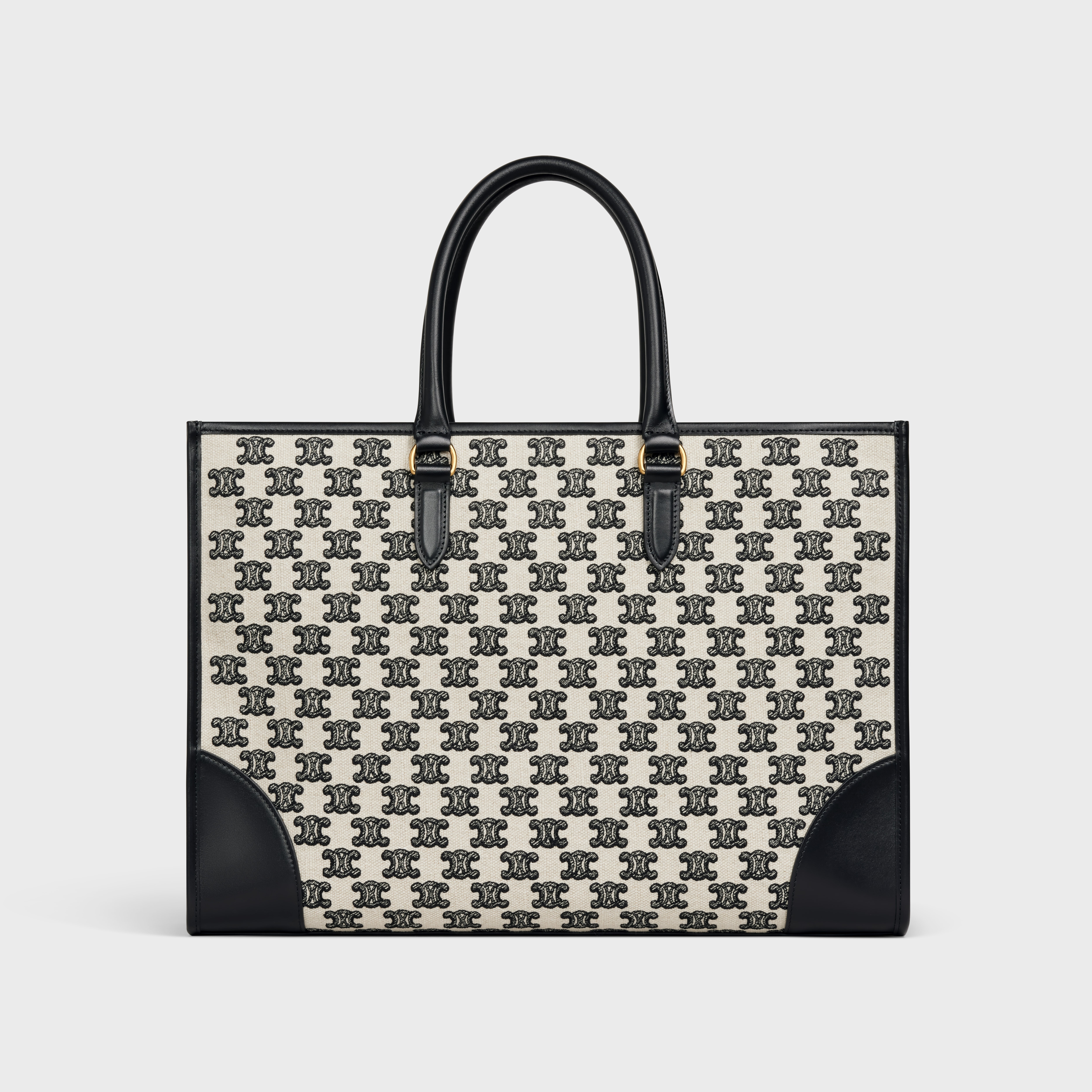 Horizontal Cabas in Textile with Triomphe Embroidery - 3