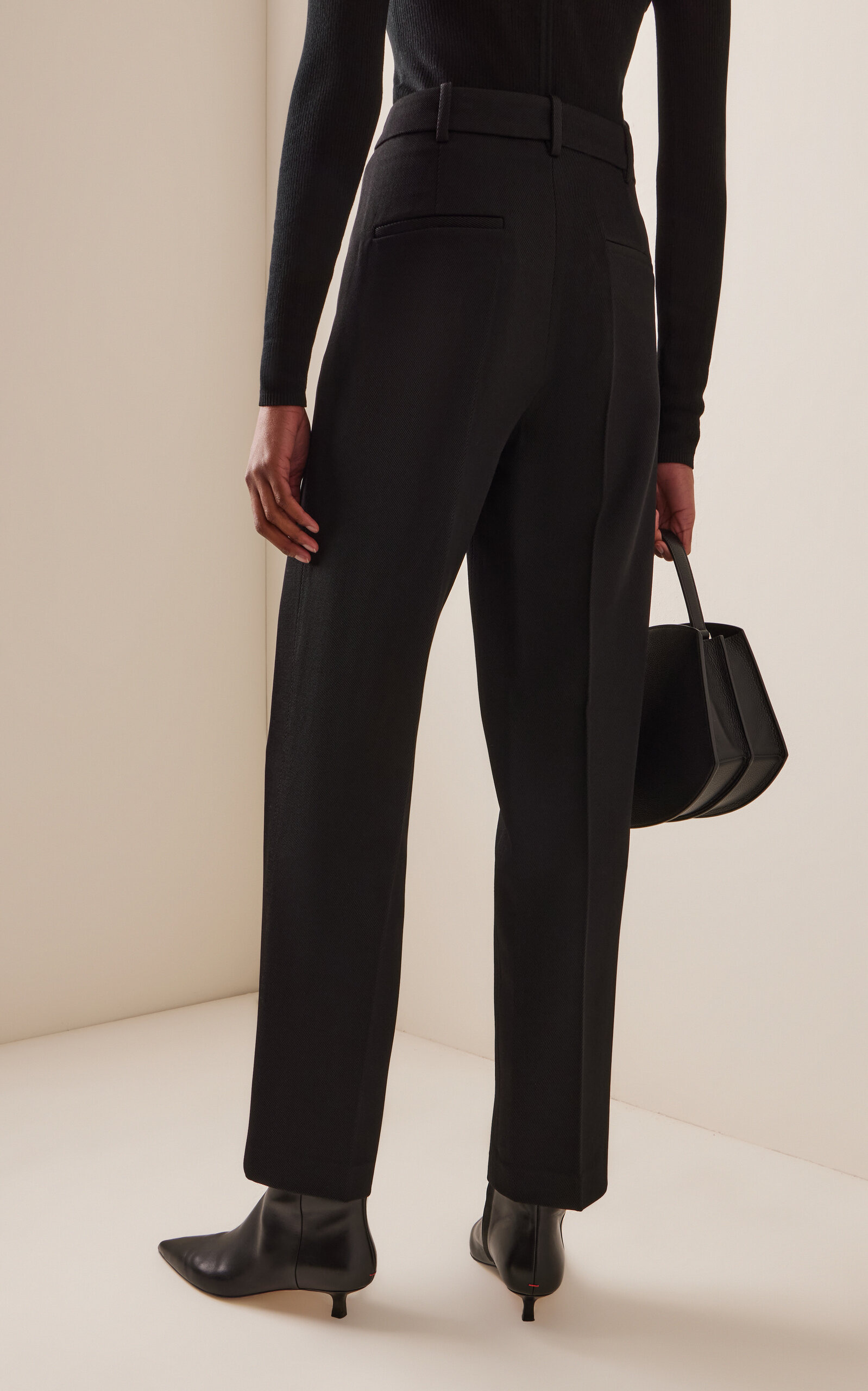Tailored Wool Straight Pants black - 4