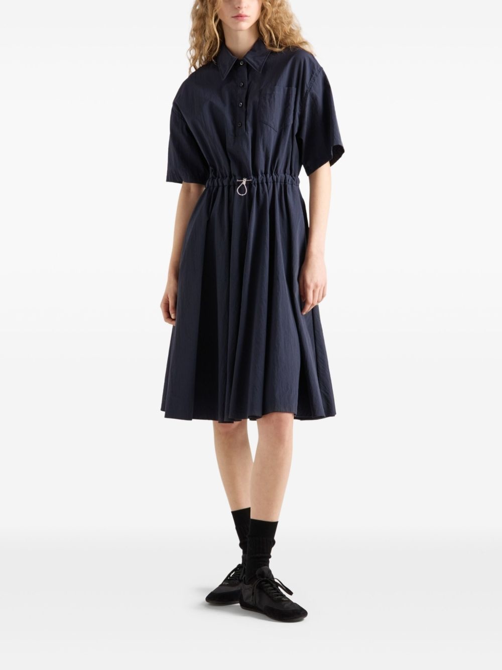 pongé short-sleeve midi dress - 2