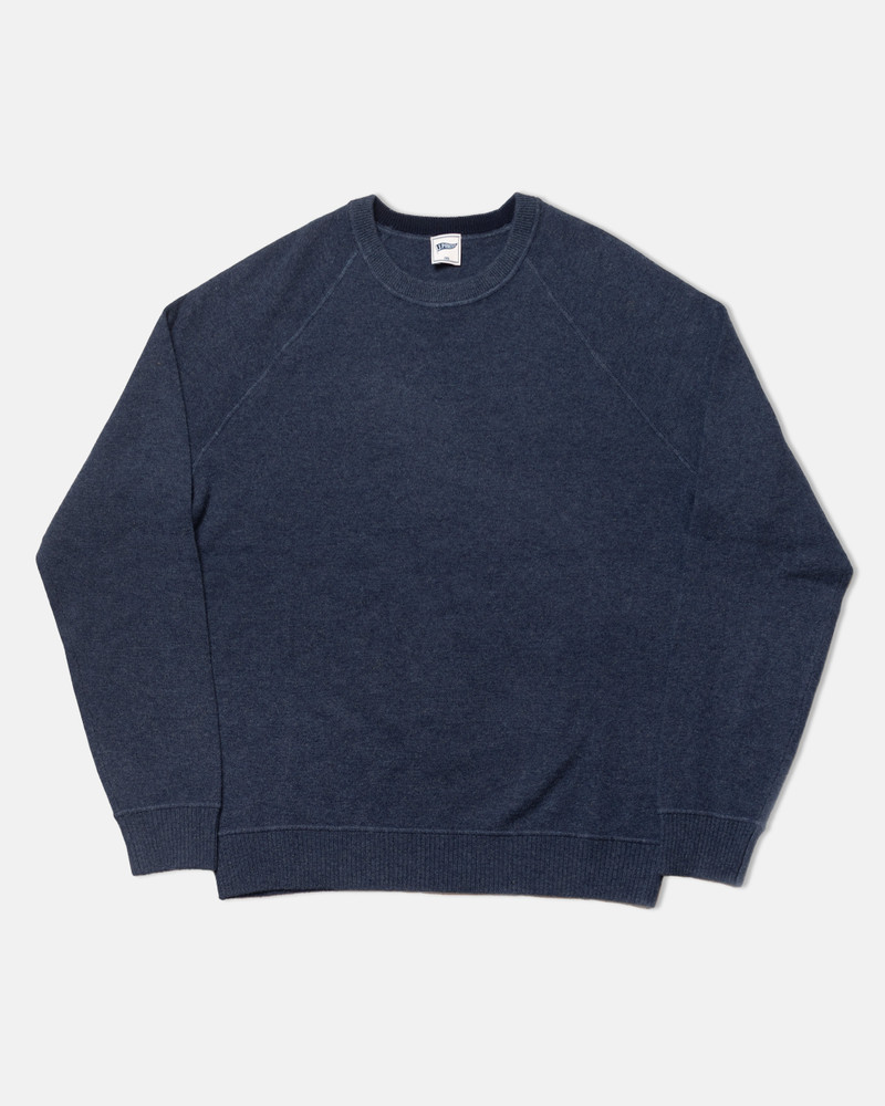 DENIM BLUE CASHMERE CREWNECK SWEATER - TRIM FIT 1