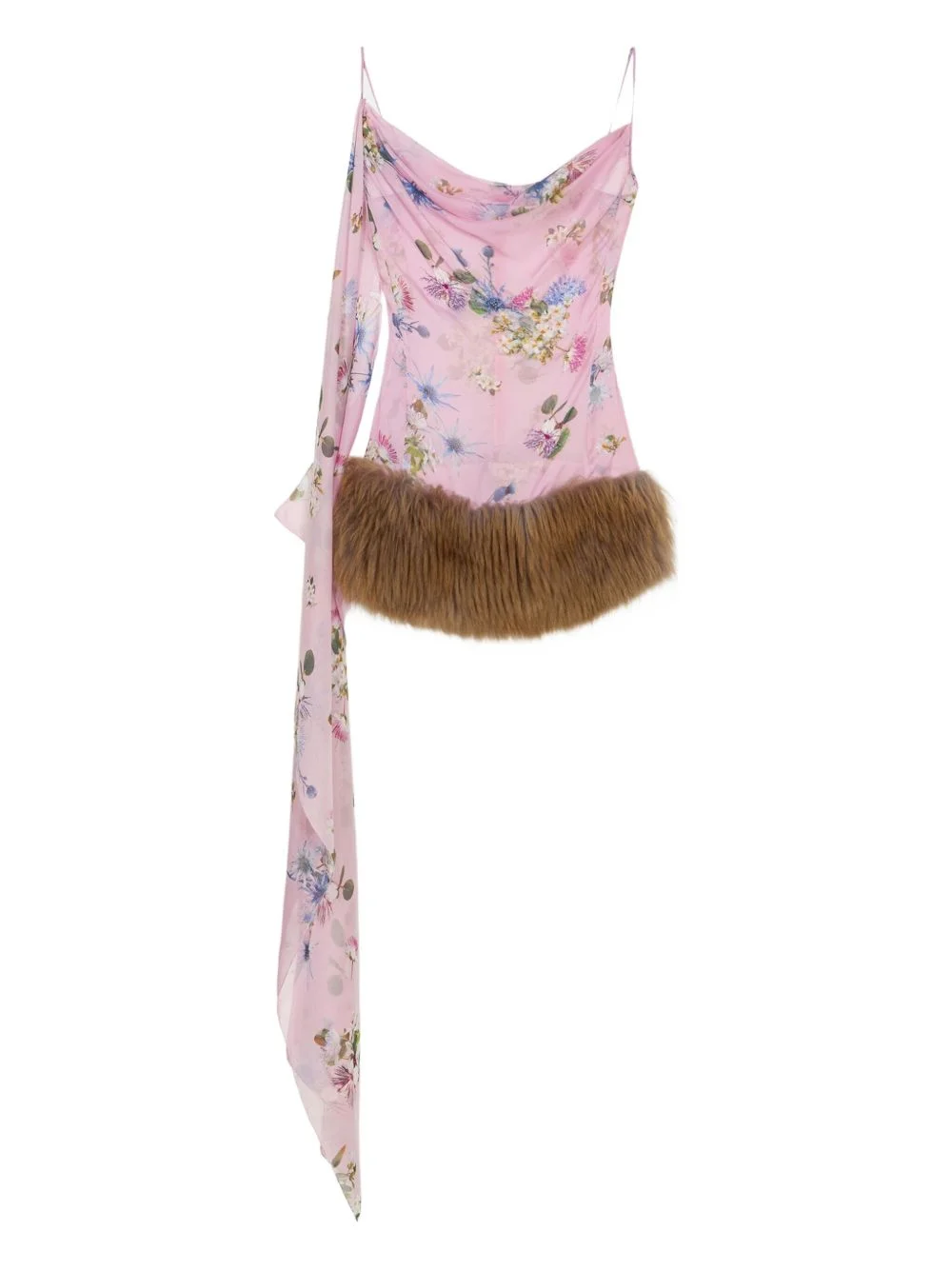 floral-print mini dress - 1