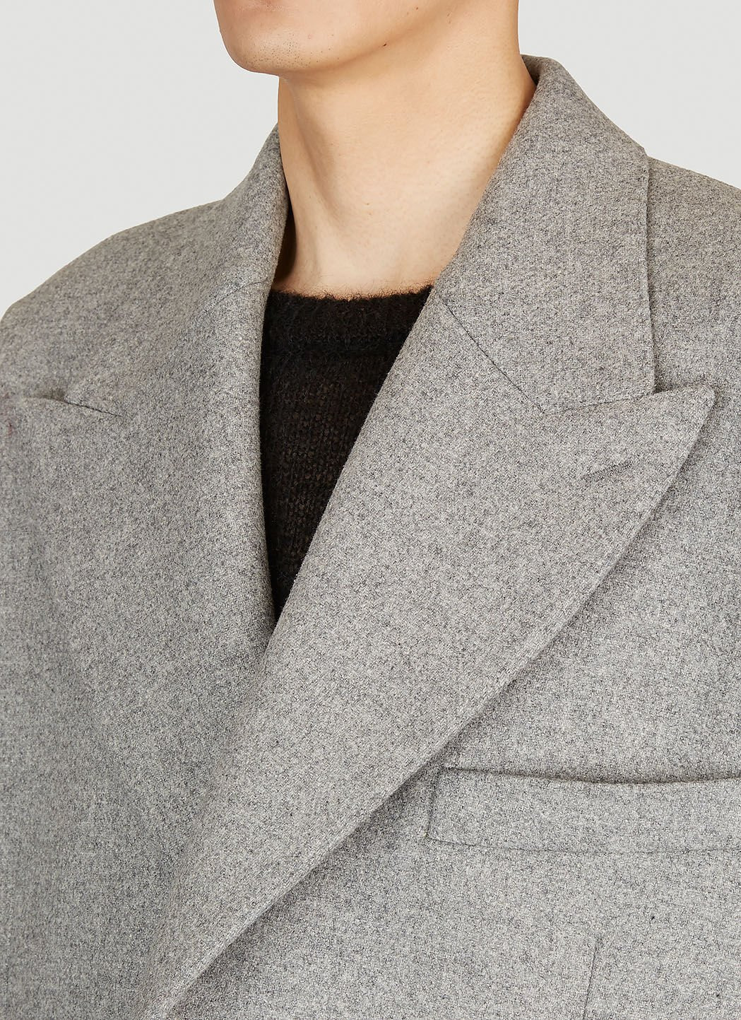 Double-Breasted Wool Coat - 5