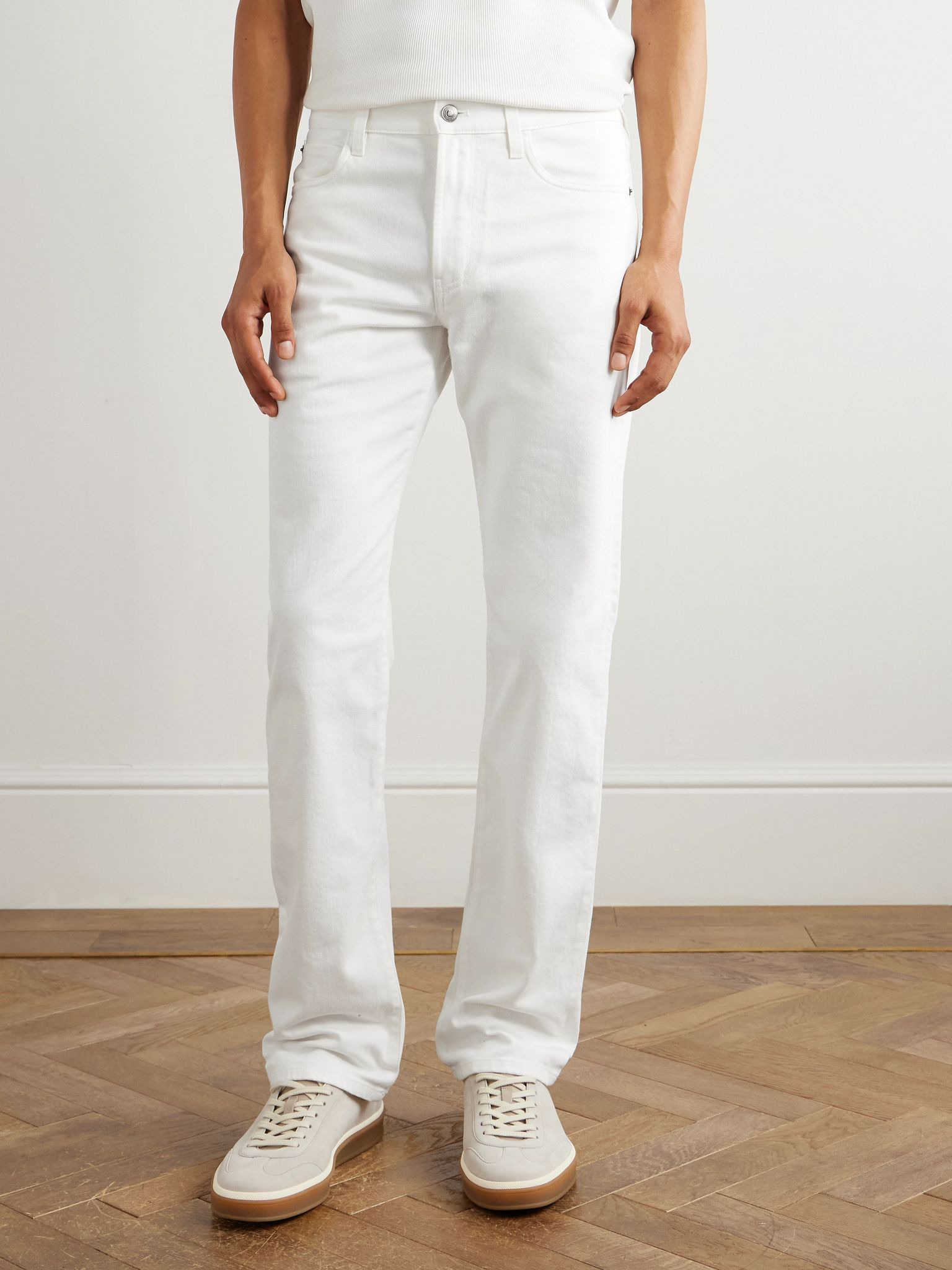 Quarona Slim-Fit Straight-Leg Jeans White - 3