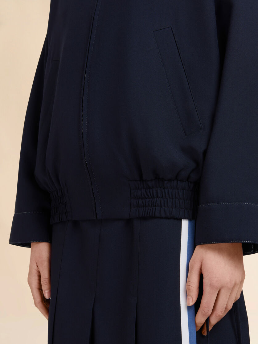 DEEP BLUE WOOL BARACUTA JACKET WITH MARNI SYMBOL - 5