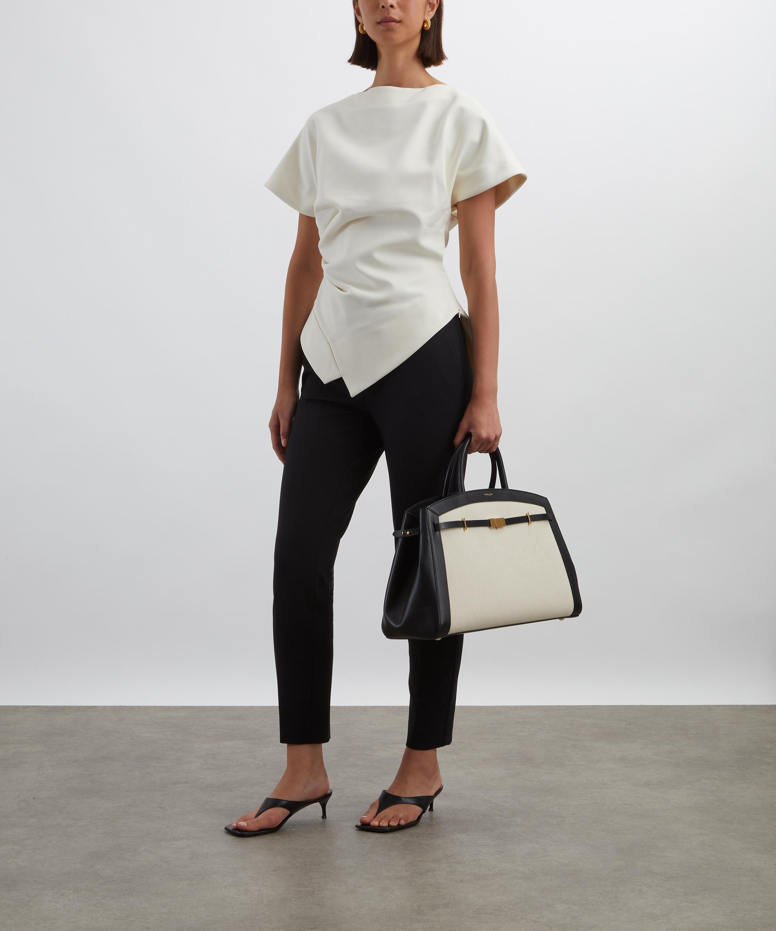 Off-White Draped Lapel Top - 2