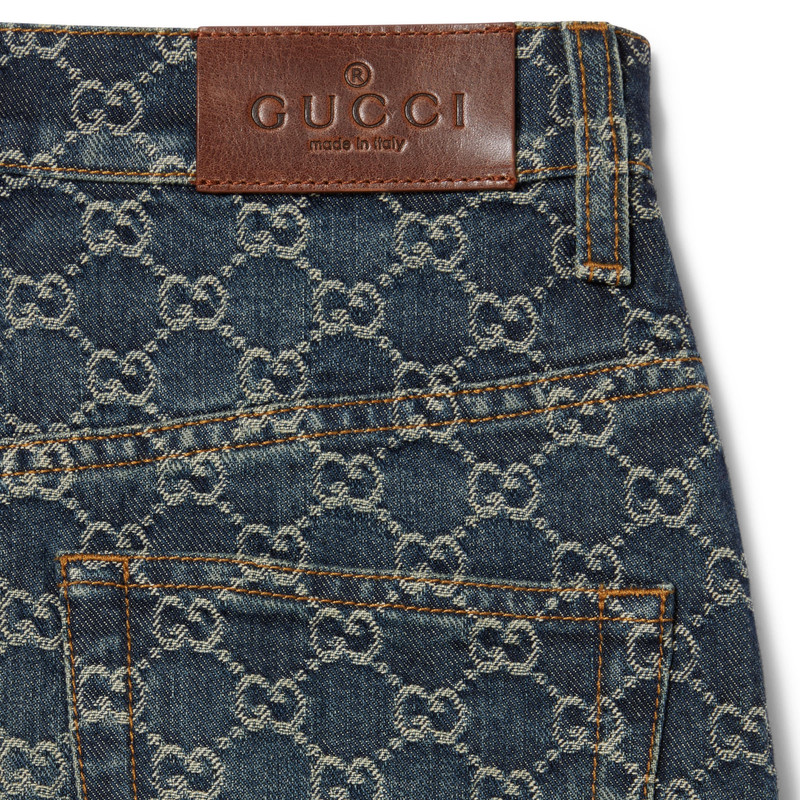GG cotton denim jacquard mini skirt 5