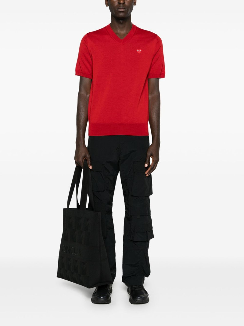 Comme des Garçons PLAY heart-patch wool jumper outlook