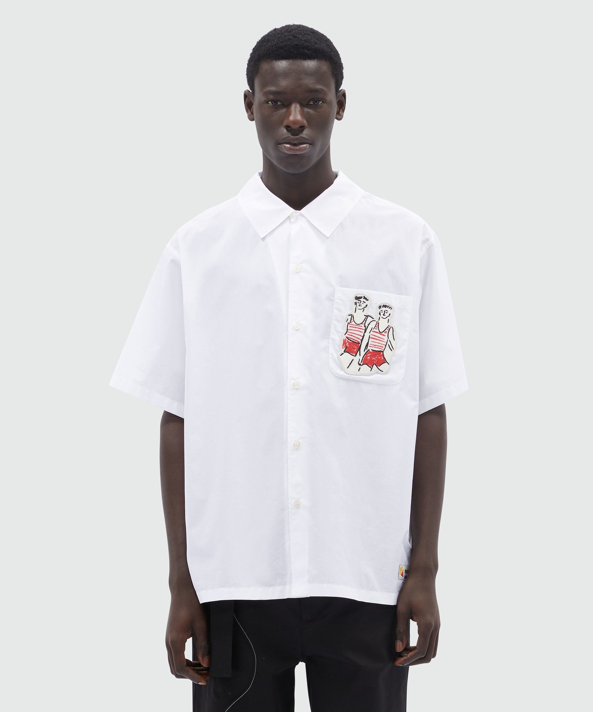 White poplin shirt with Luke Edward Hall x MSGM embroidery - 2
