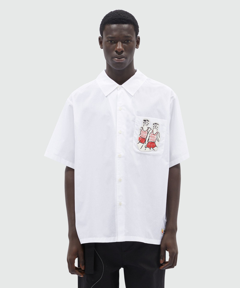 MSGM White poplin shirt with Luke Edward Hall x MSGM embroidery outlook