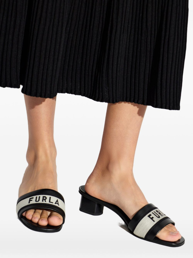 logo-print leather sandals 5