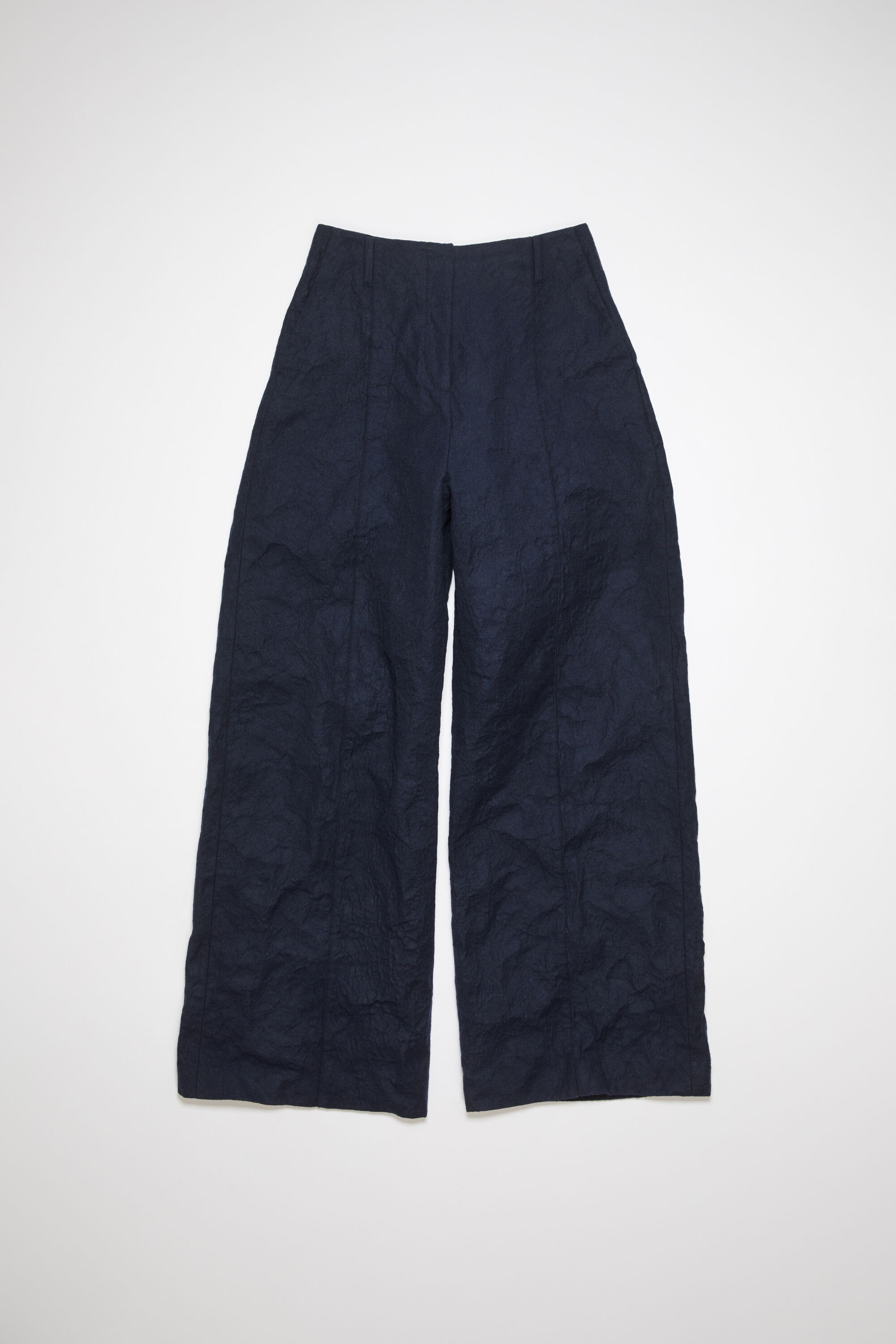 Tailored wool blend trousers - Navy blue - 6