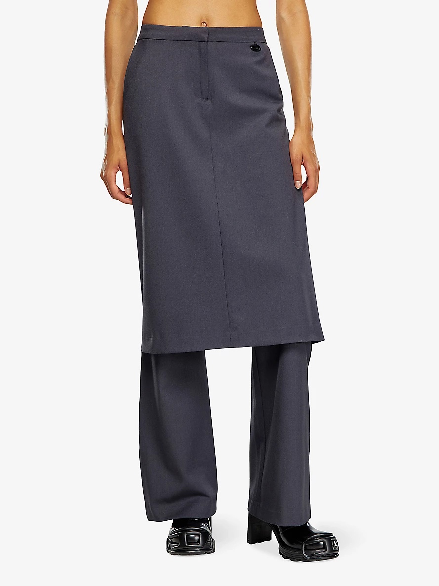 P-Earl Hybrid wool-blend skirt-trousers - 3