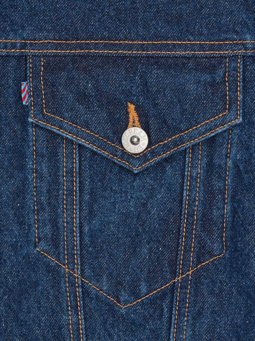 logo print denim jacket - 3