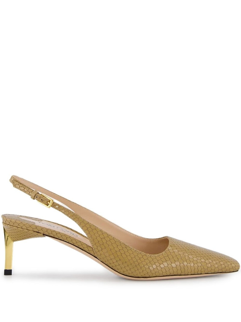 snake-embossed slingback pumps 1