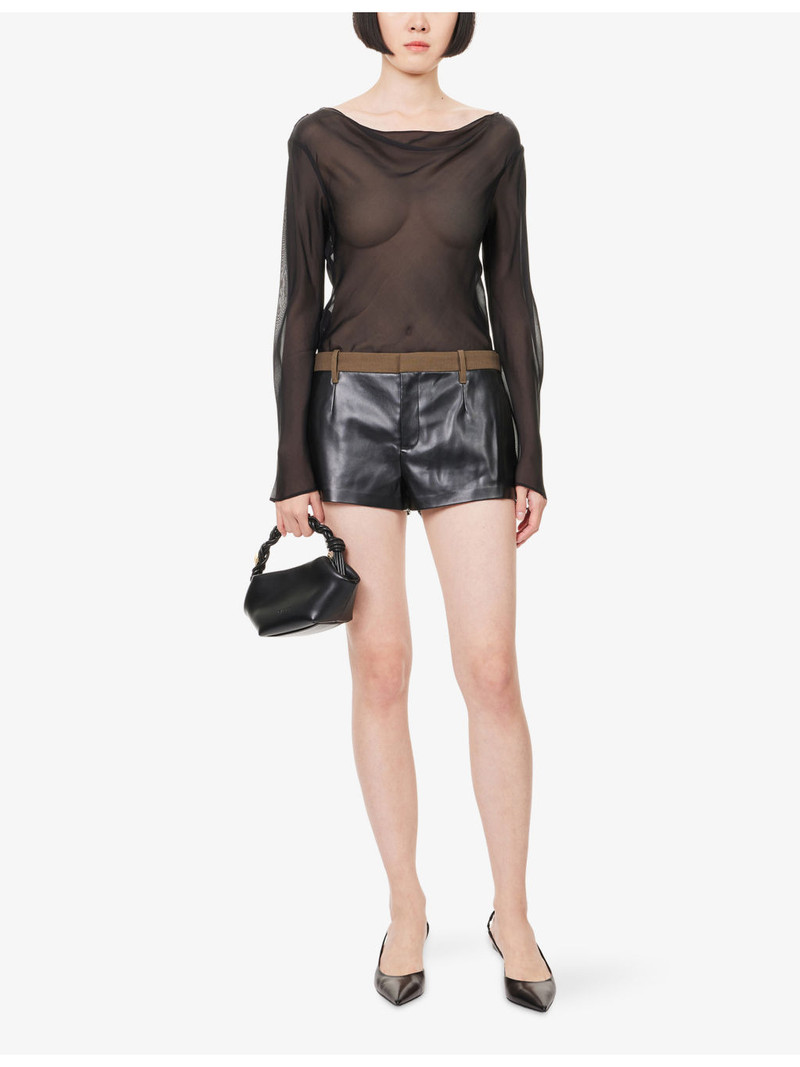 SIR. Brera Low-Rise Faux-Leather Short outlook