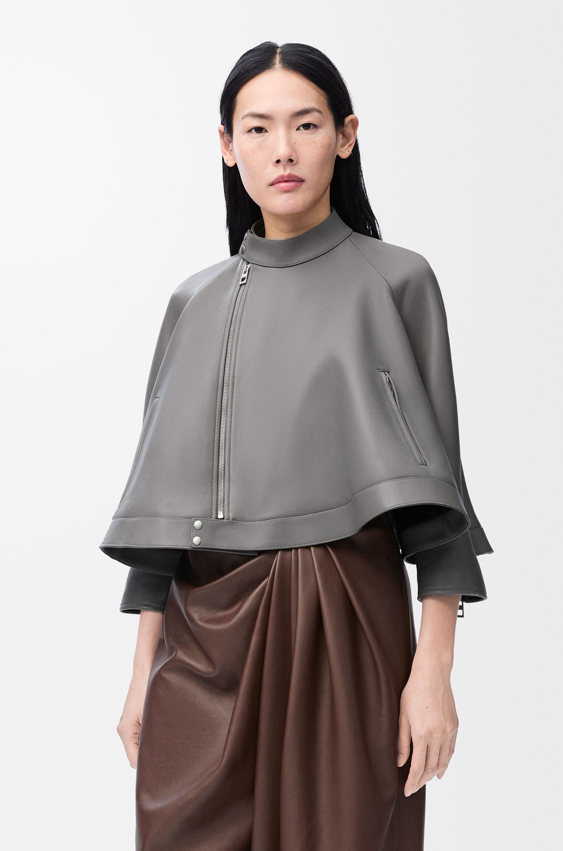 Trapeze jacket in nappa lambskin - 3
