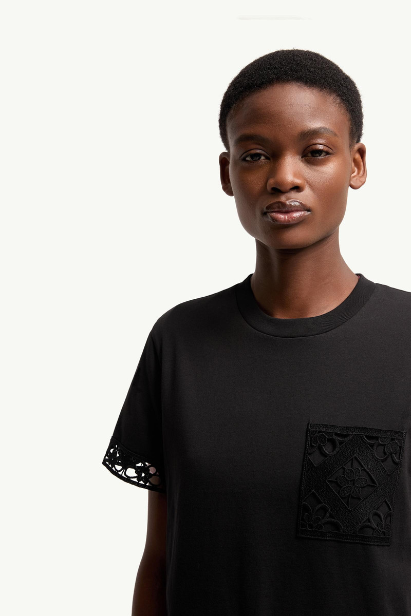 Macramé-Trimmed Cotton T-Shirt 6