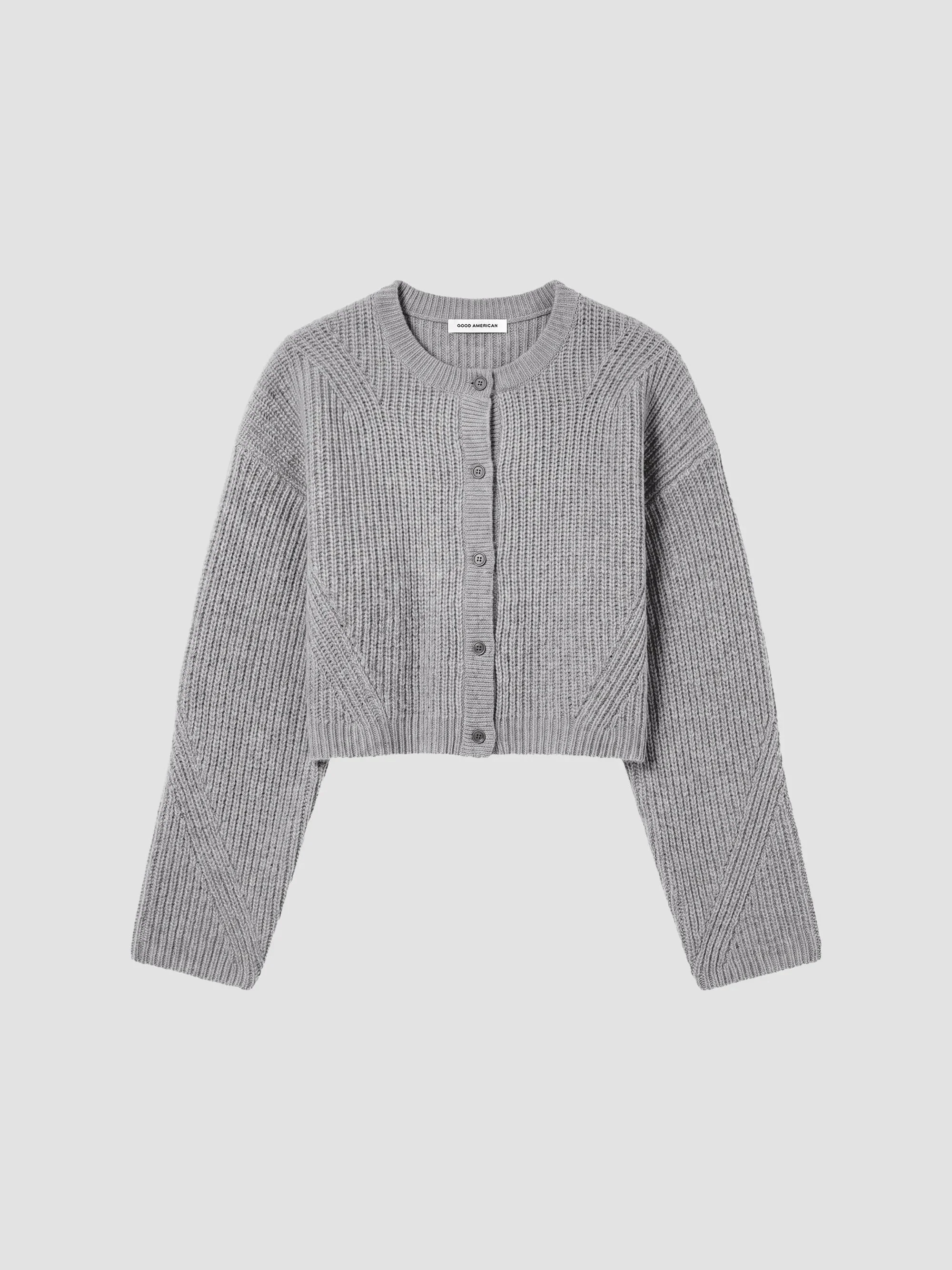 Women's The Chunky Knit Crop Cardigan - Heather Grey - 1