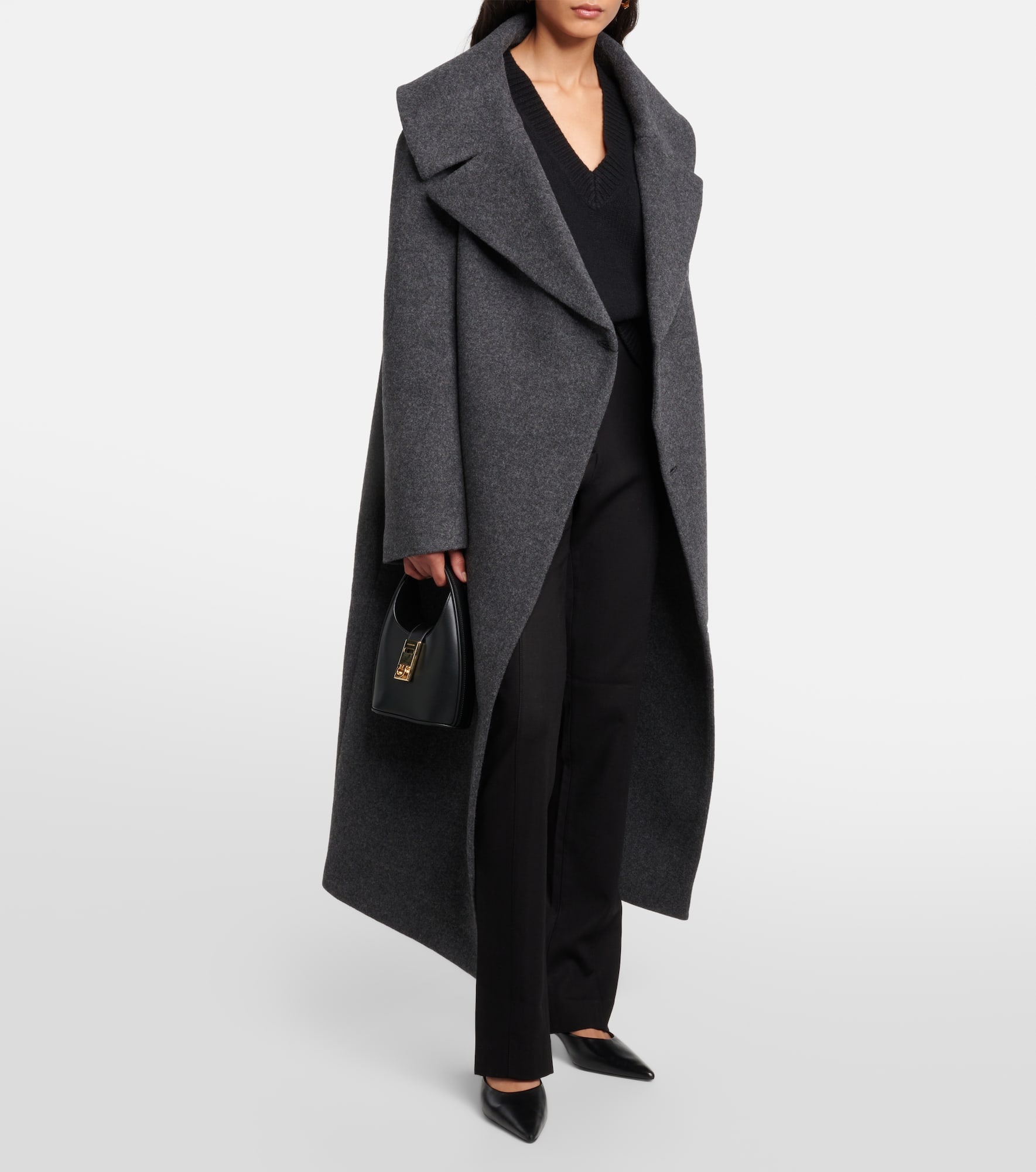 Oversized wool-blend felt wrap coat - 2
