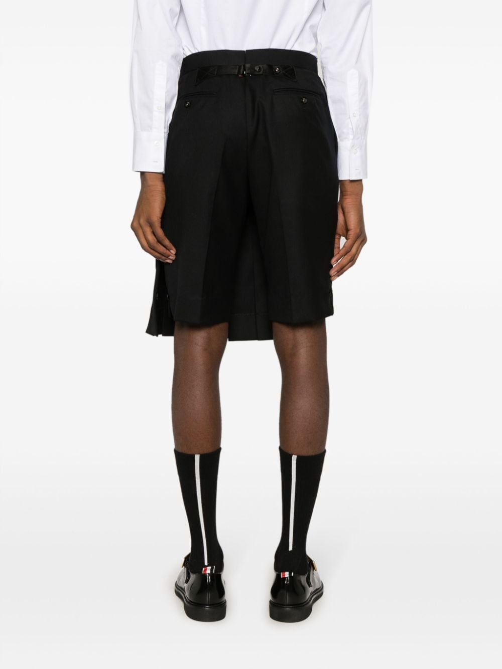 pleated knee-length wool skorts - 4
