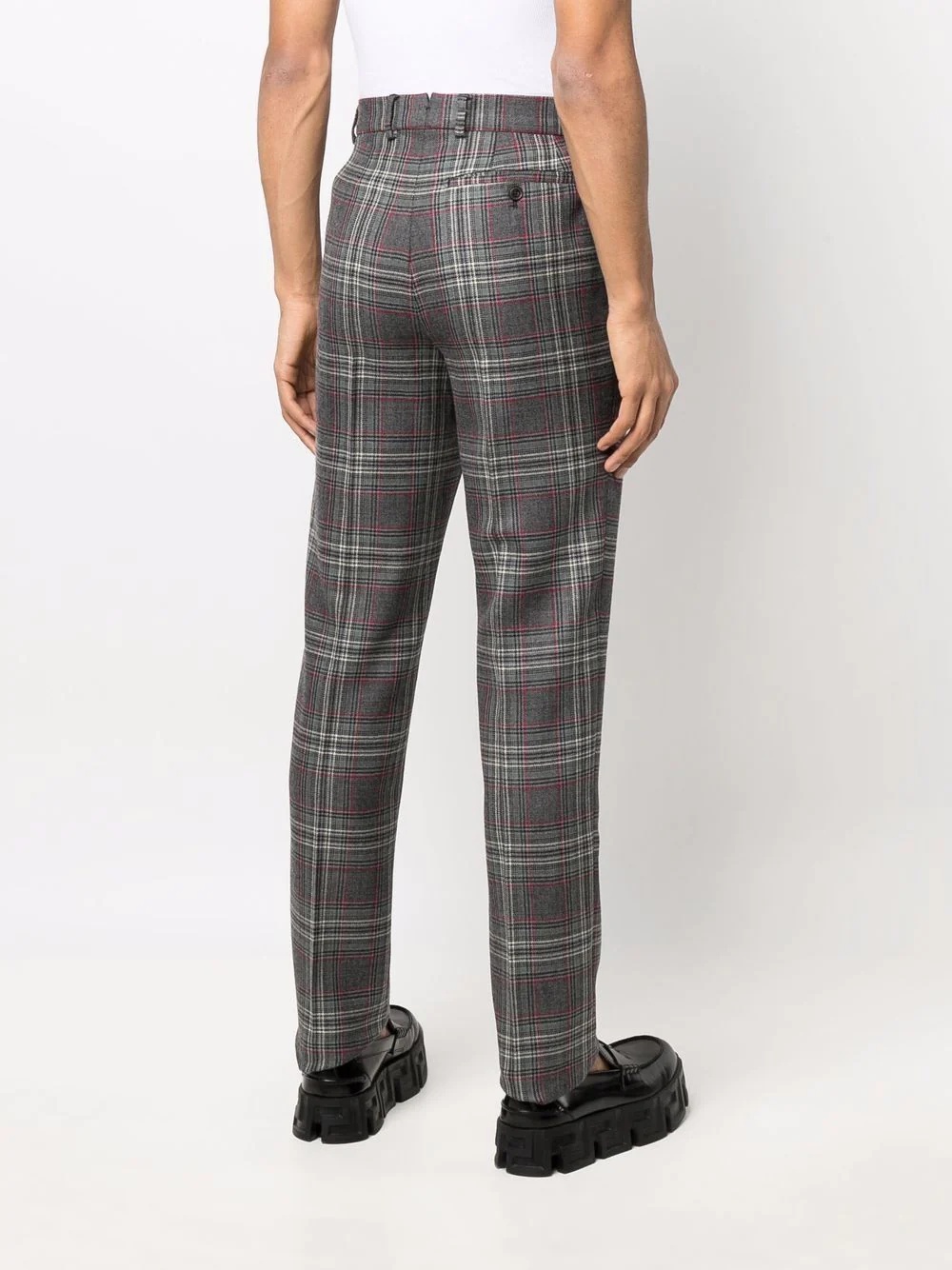 tartan-print tailored trousers - 4