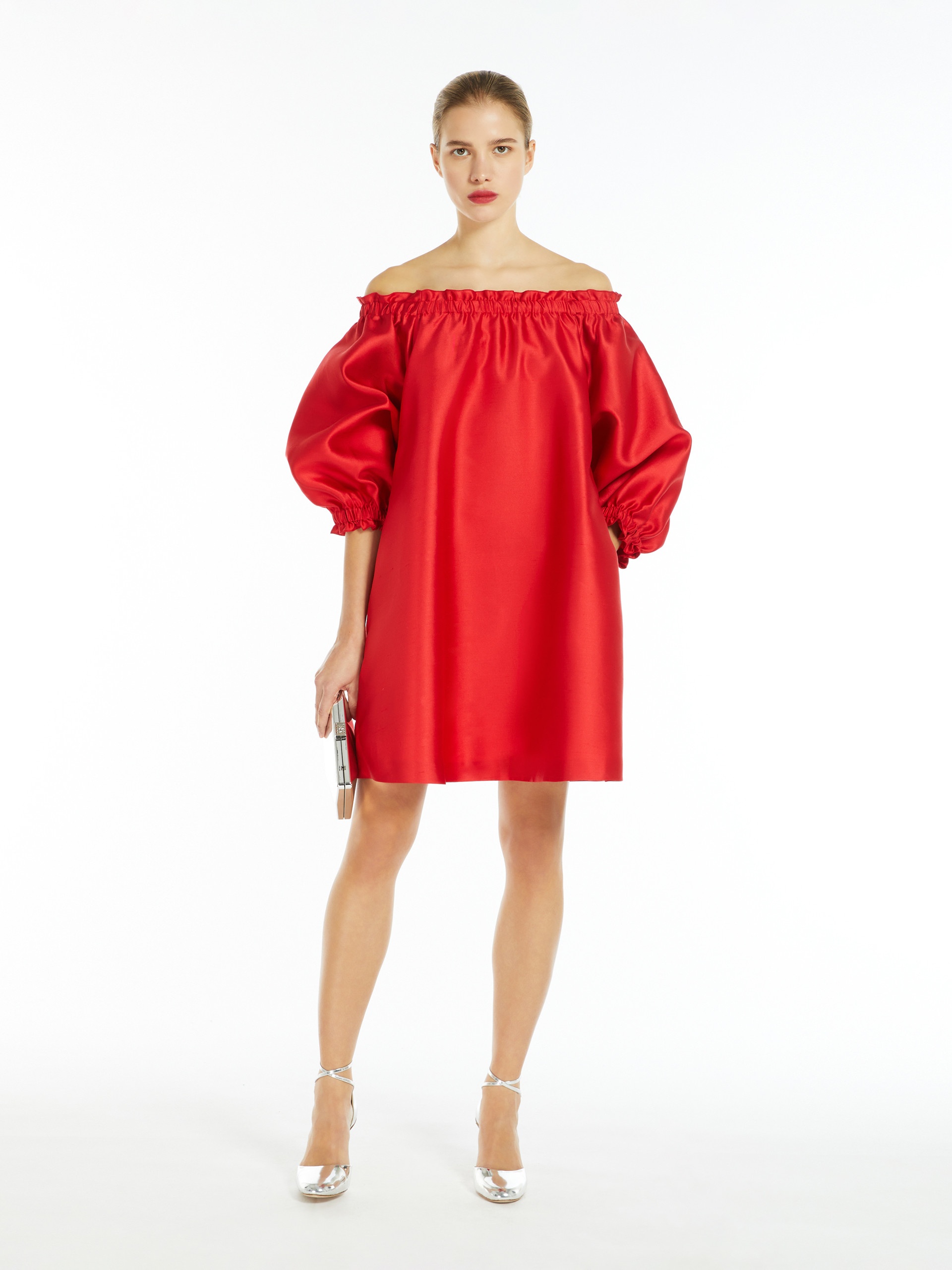 LEPRE Short dress in silk-blend shantung - 2