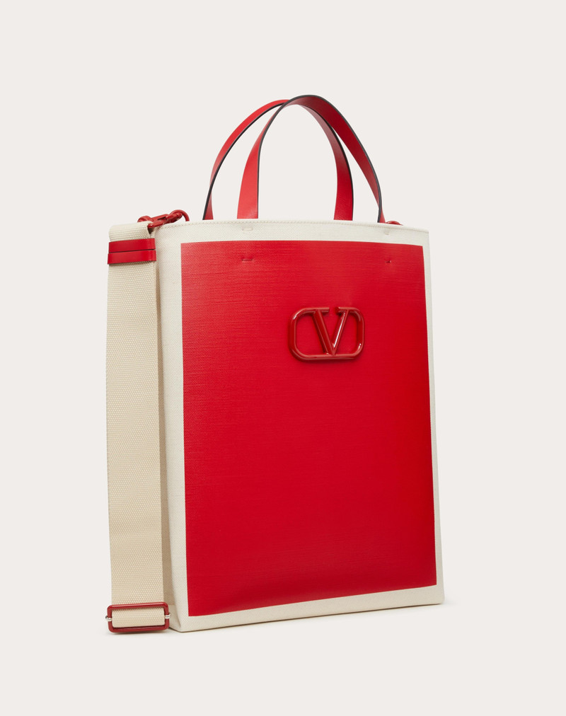 VLOGO SIGNATURE CANVAS SHOPPING BAG 3