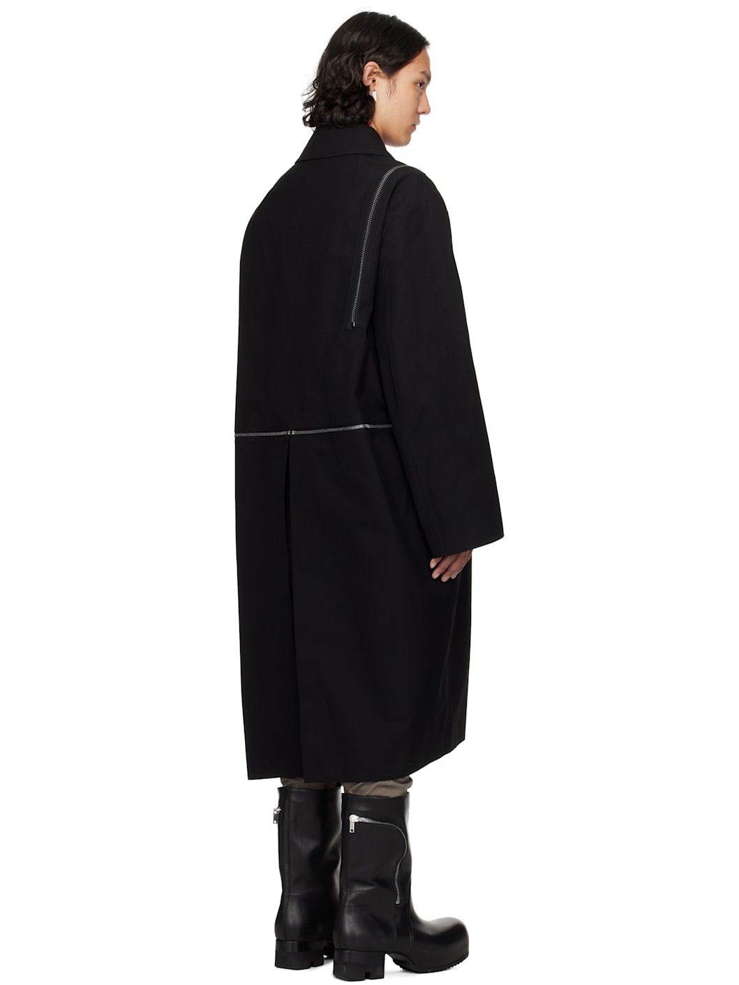 Black Hollywood Headon Jumbo Mac Coat - 3